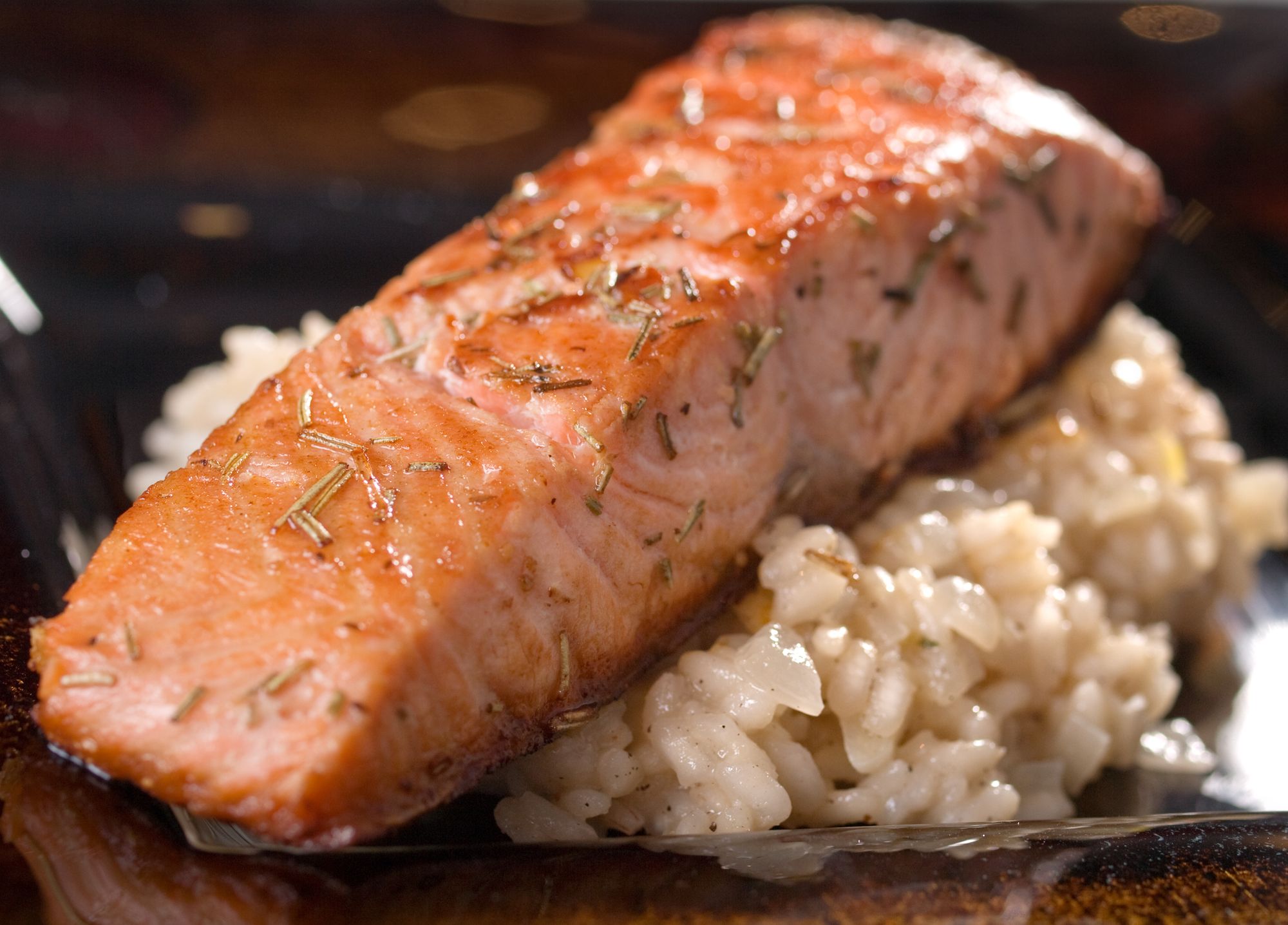 Baked Salmon and Chorizo-spiked Rice