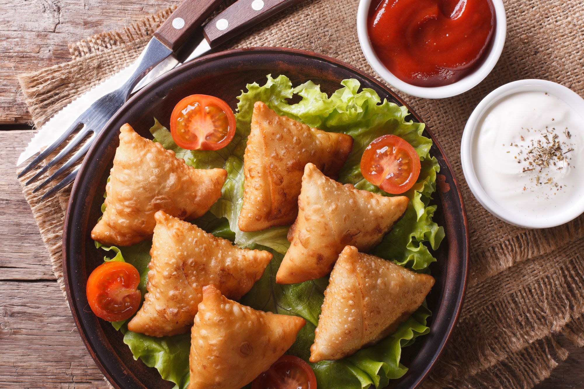 Turkey and Spinach Samosas