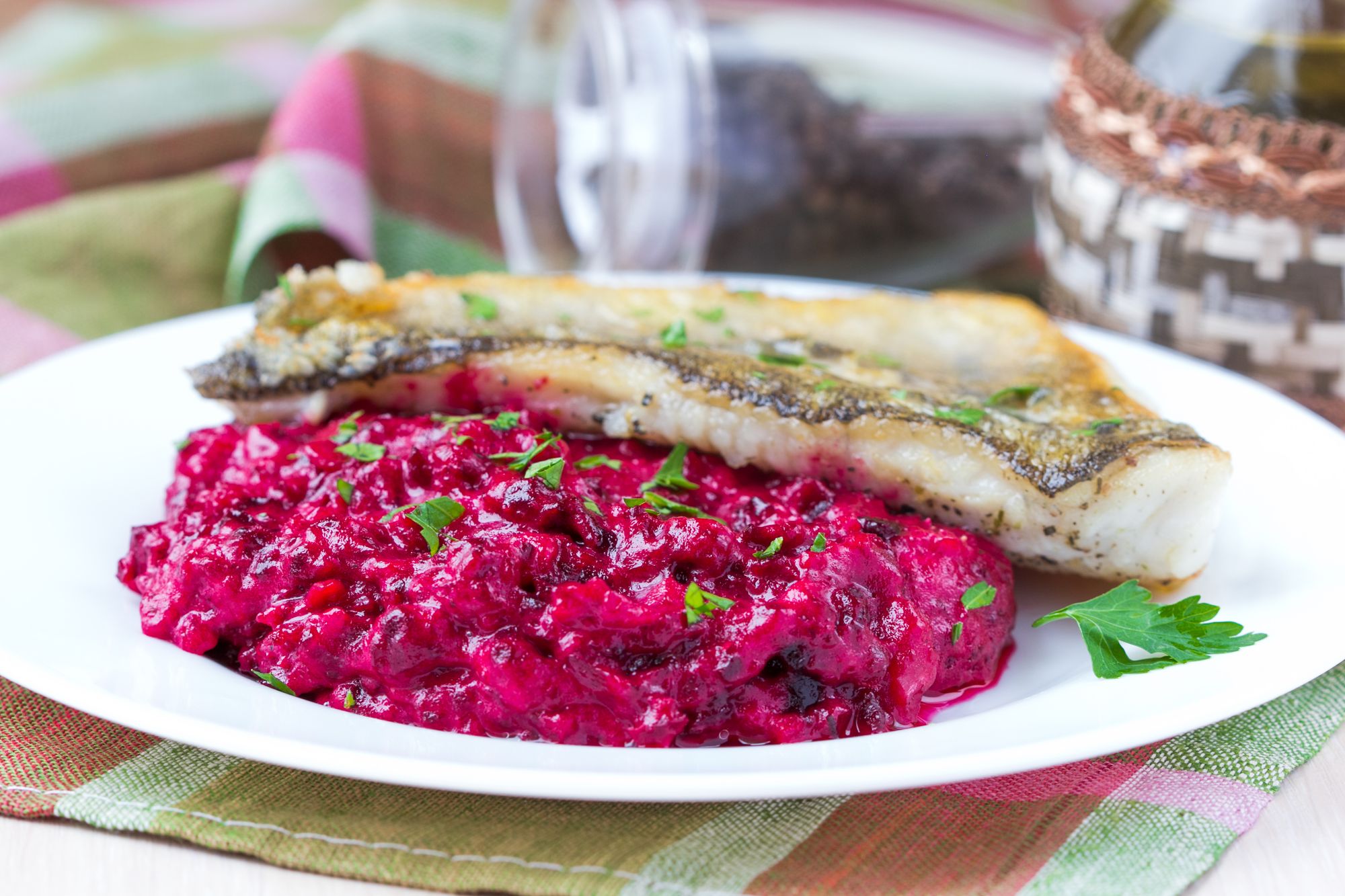 Fried Snapper with Beetroot