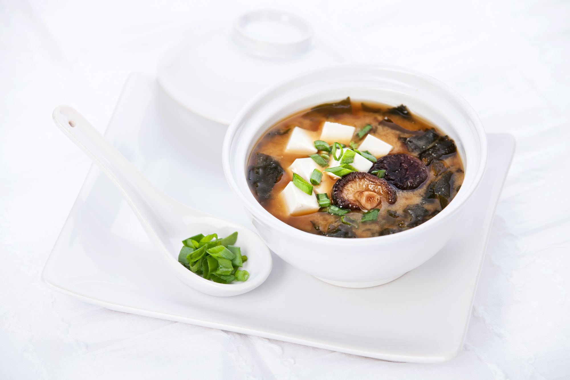 Easy Tofu, Mushroom and Miso Noodle Soup