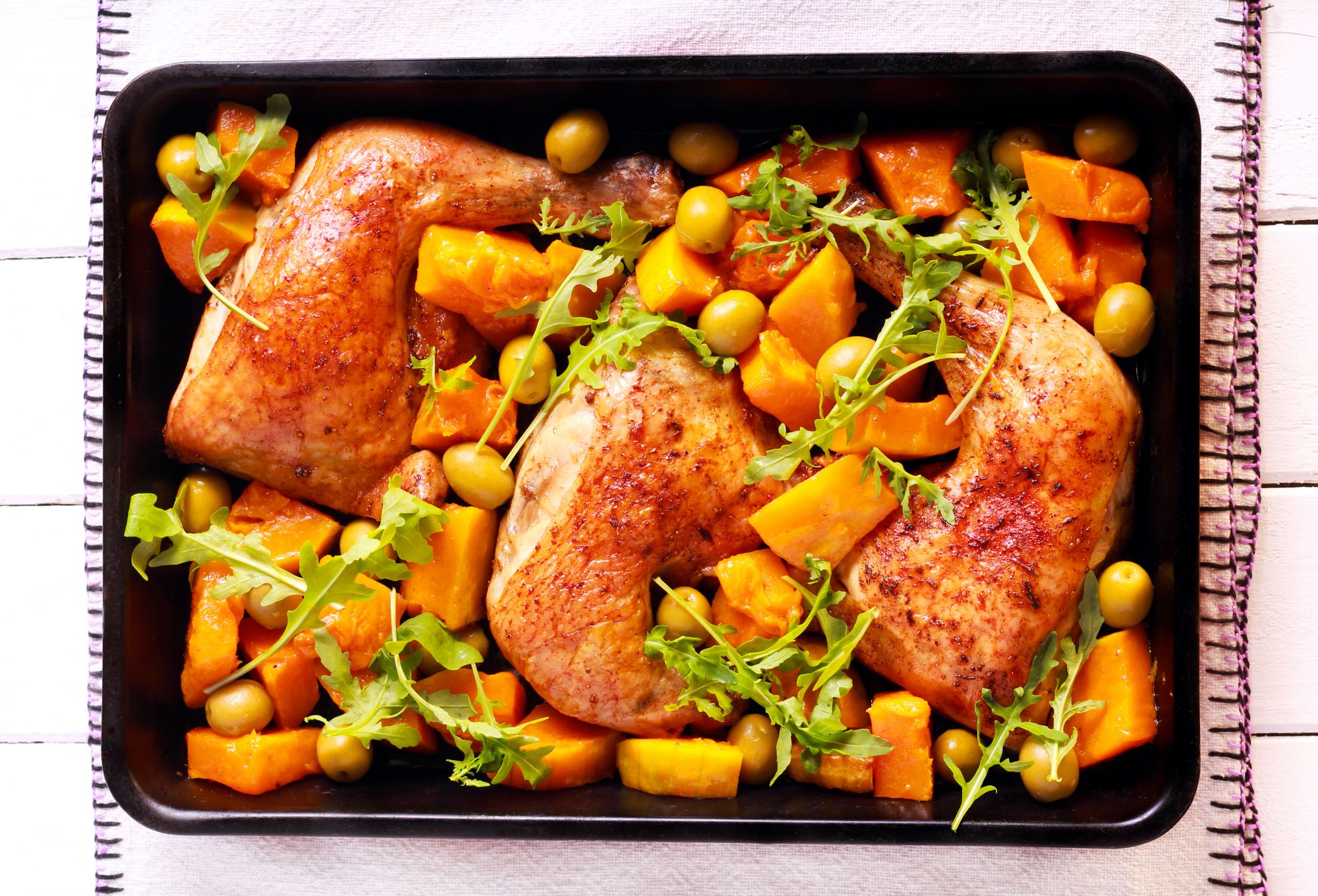 Roast Chicken with Squash and Walnuts