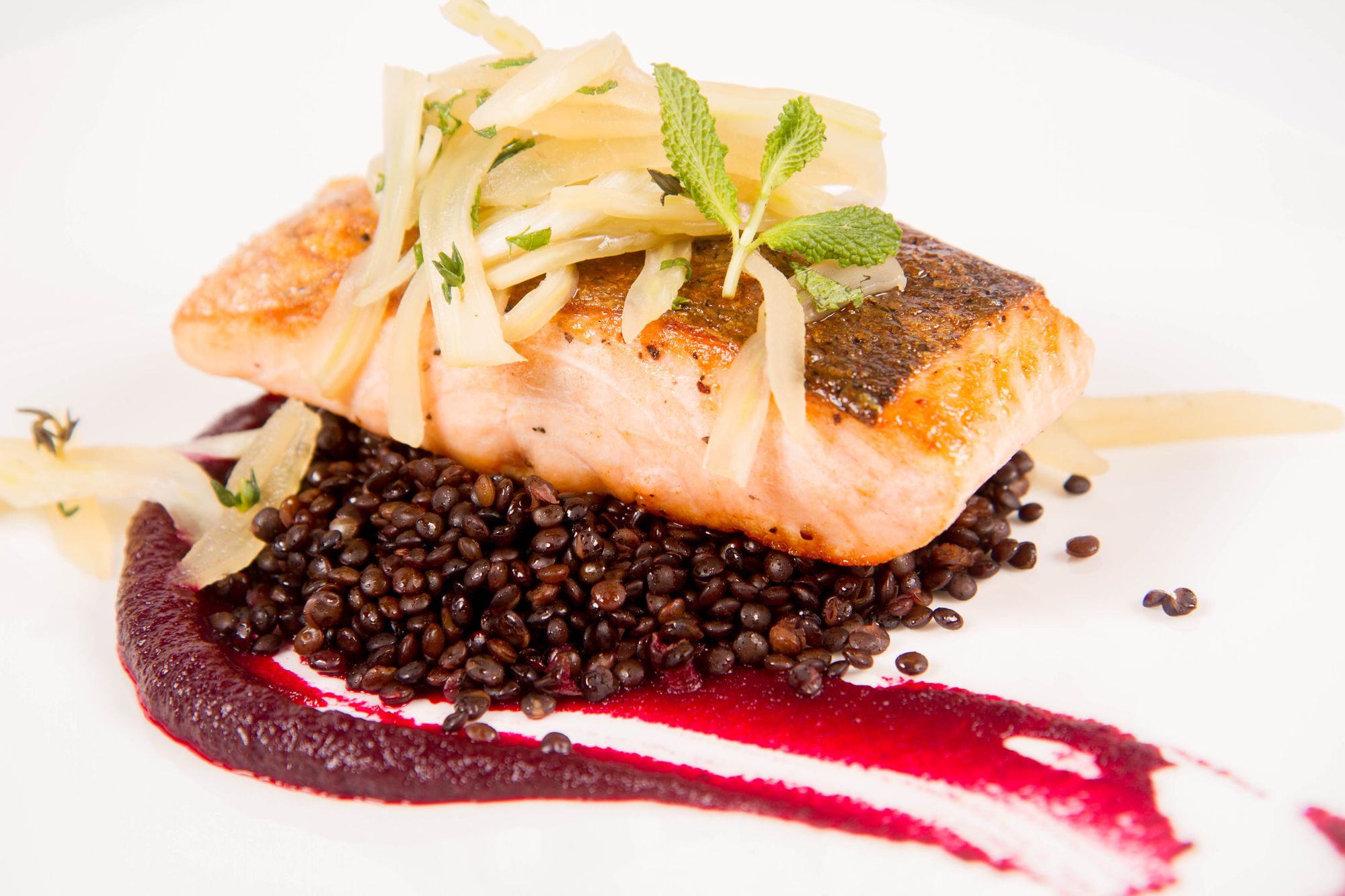 Swedish Salmon with Beetroot and Lentils