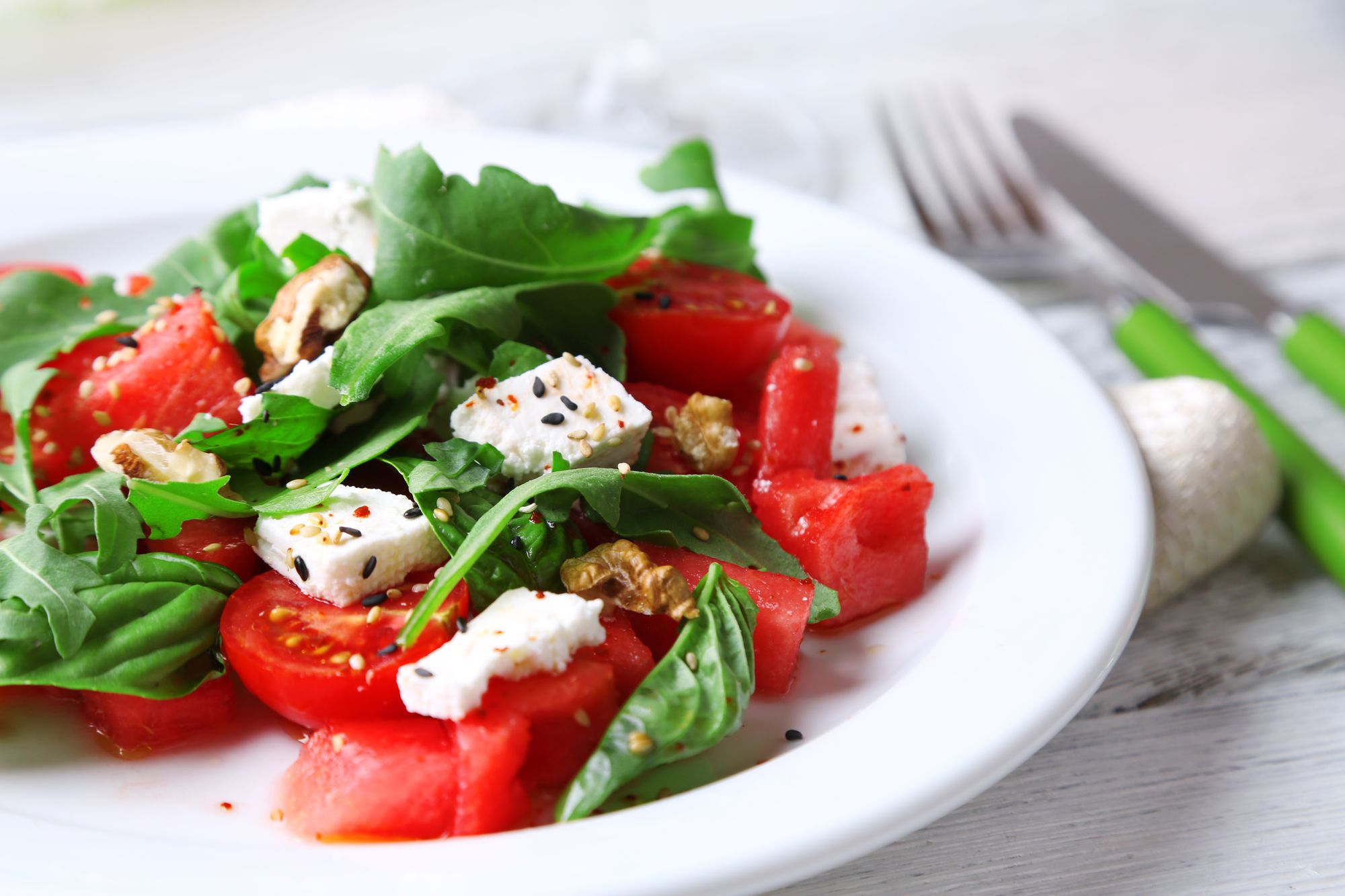 Tomato, Goats’ Cheese, and Basil Salad