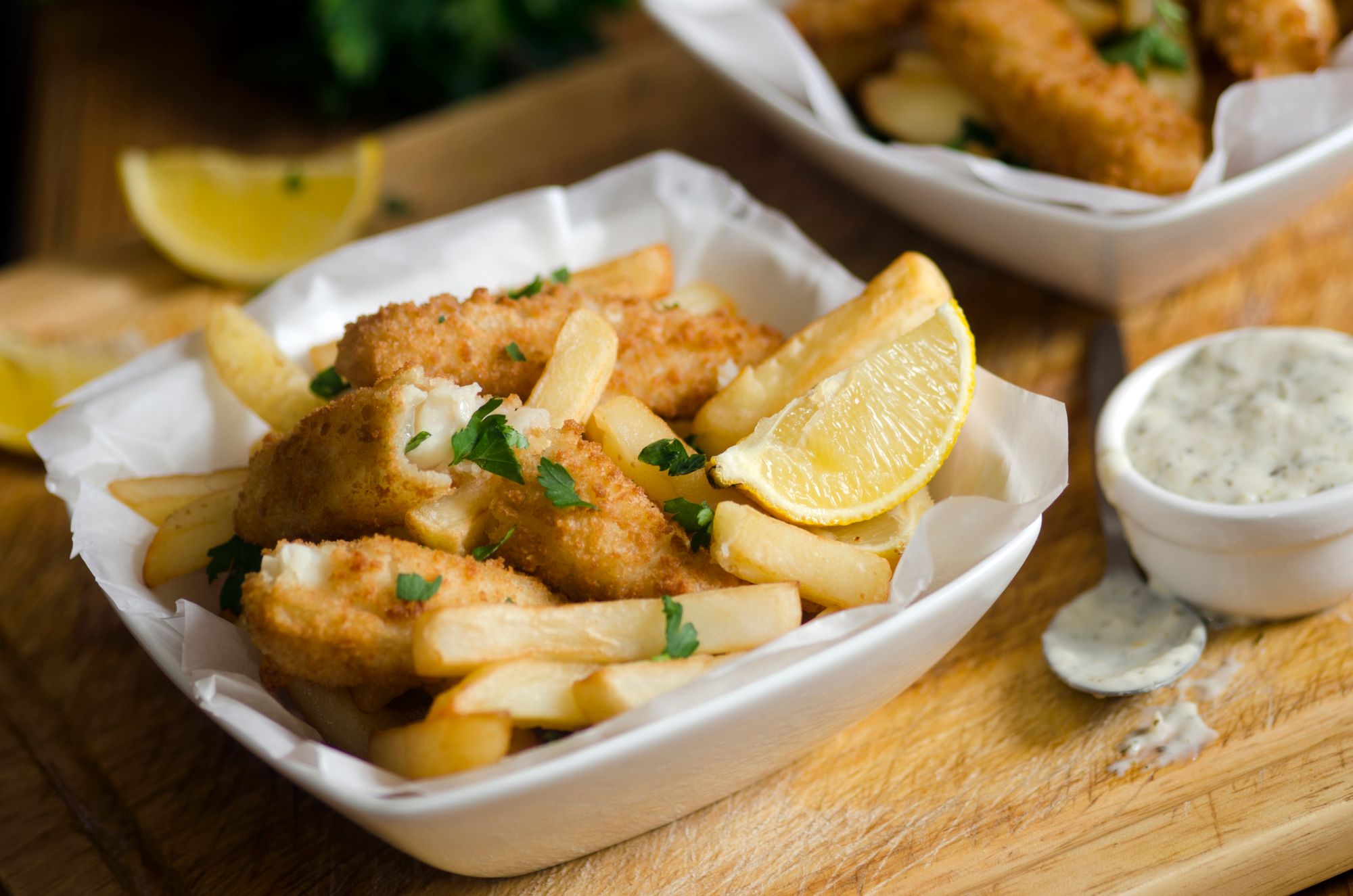 Extra-Crunchy Fish Goujons and Chips
