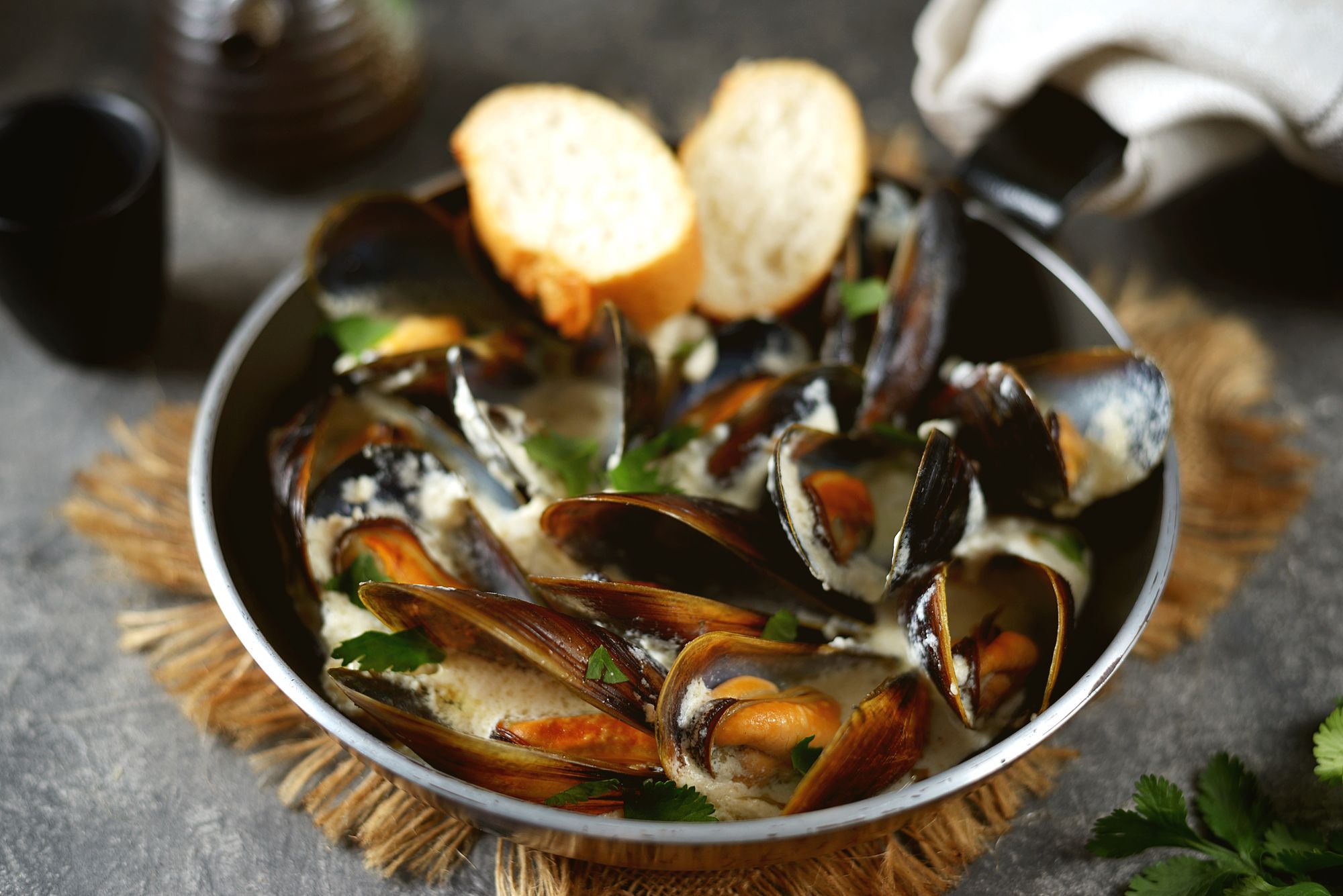 Mussels with Traditional Poulette Sauce