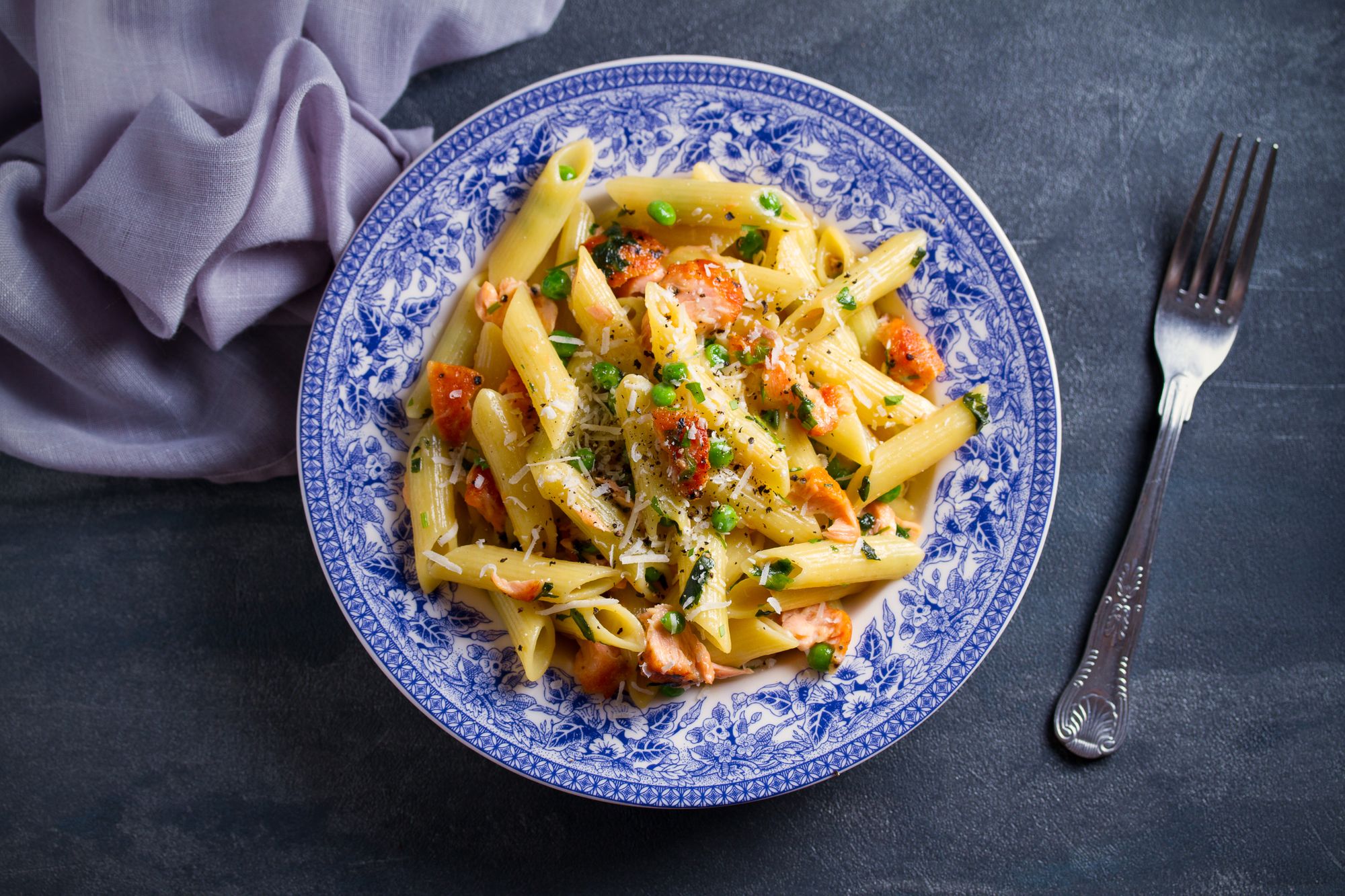 Simple Salmon and Pea Penne