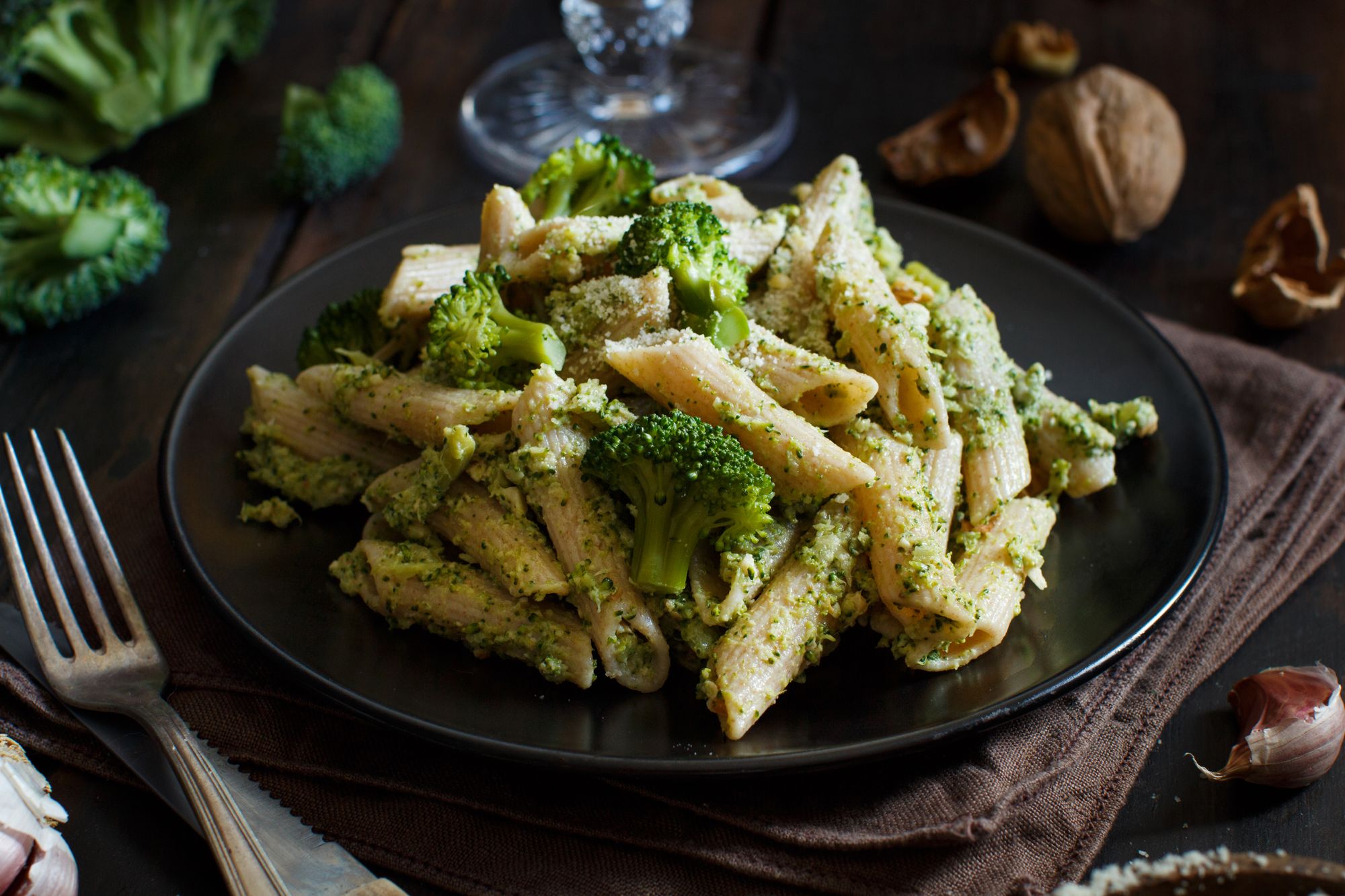 Grilled Broccoli and Walnut Penne