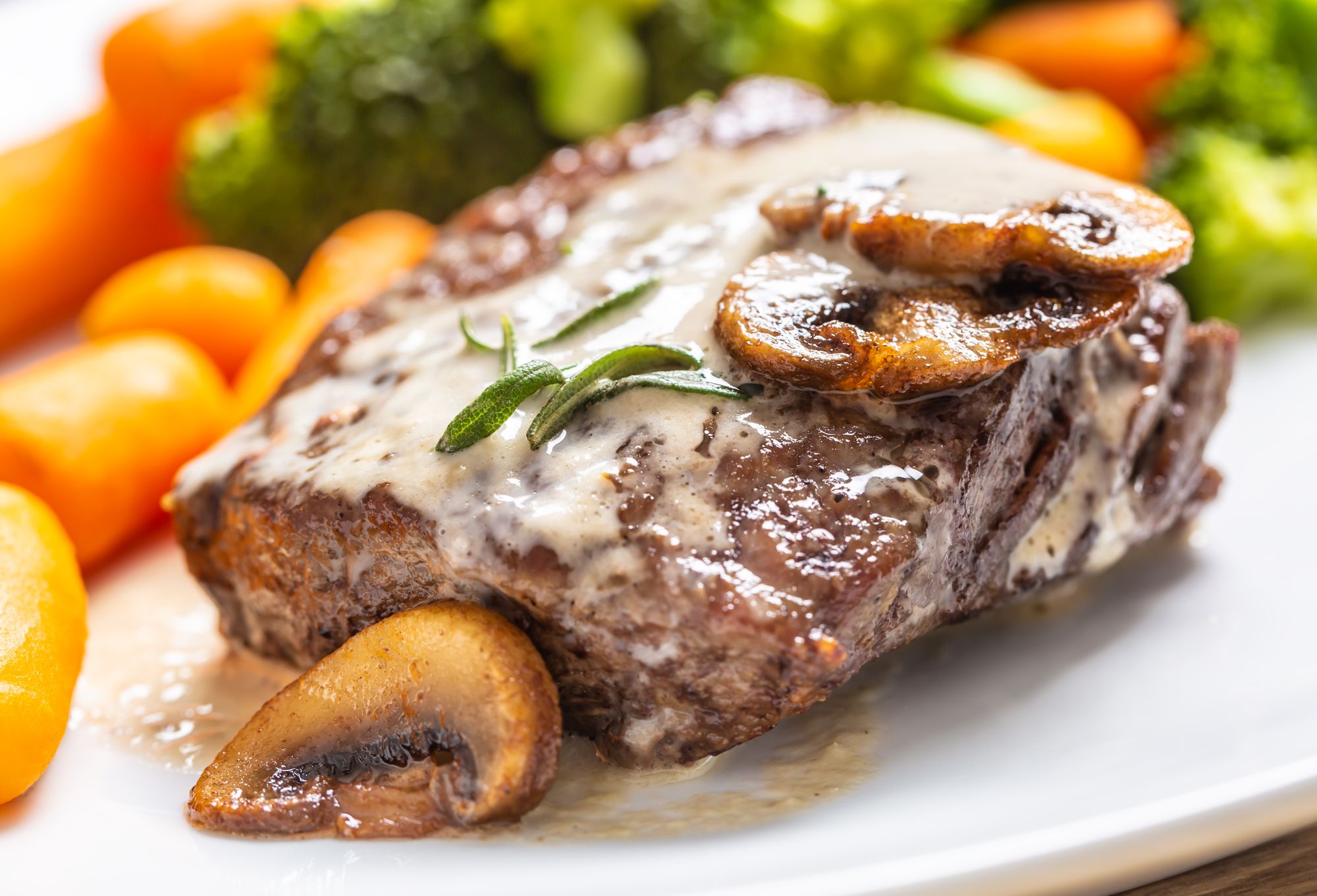 Grilled Steak with Wild Mushroom Topping