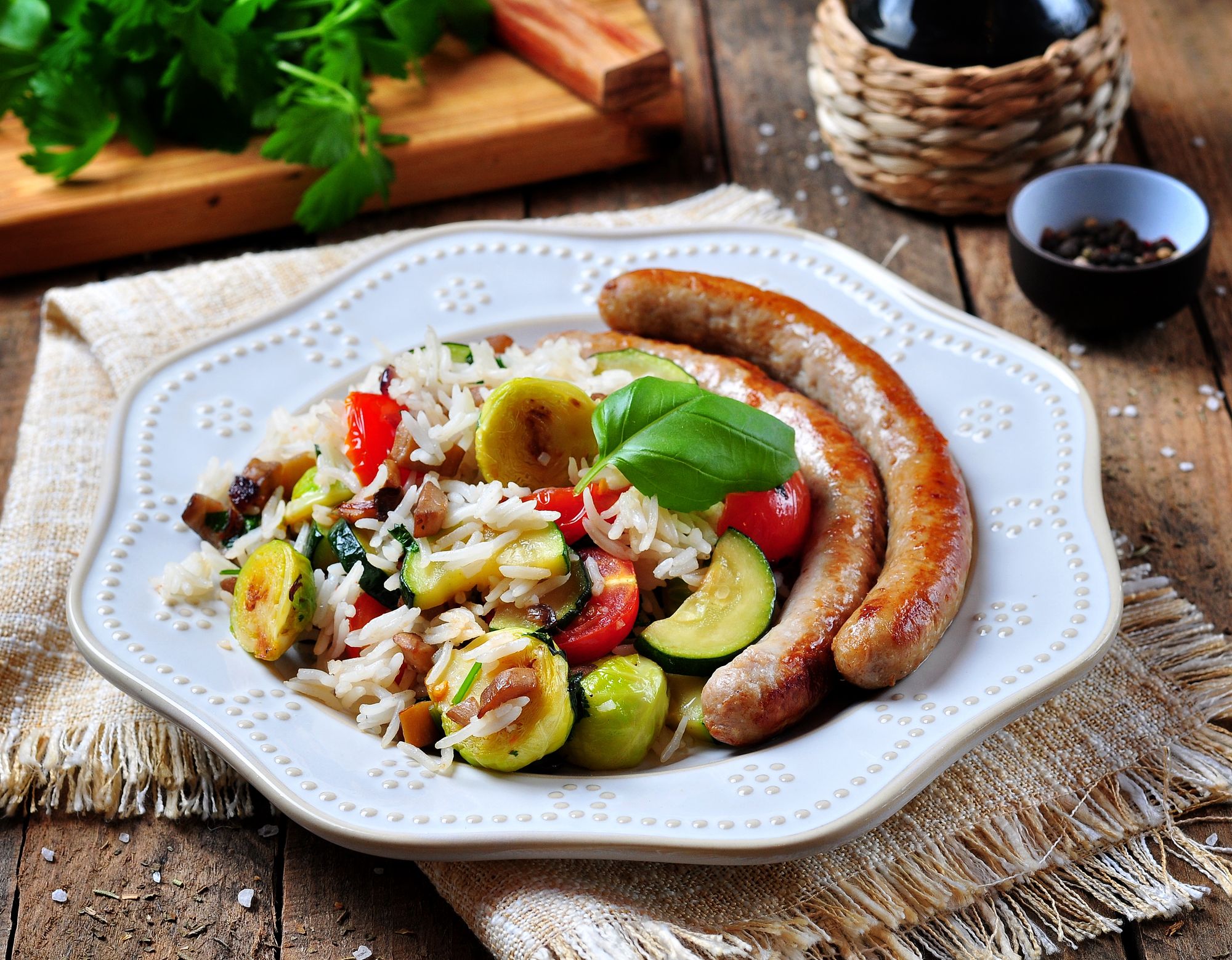 Sausage and Zucchini Pilaf