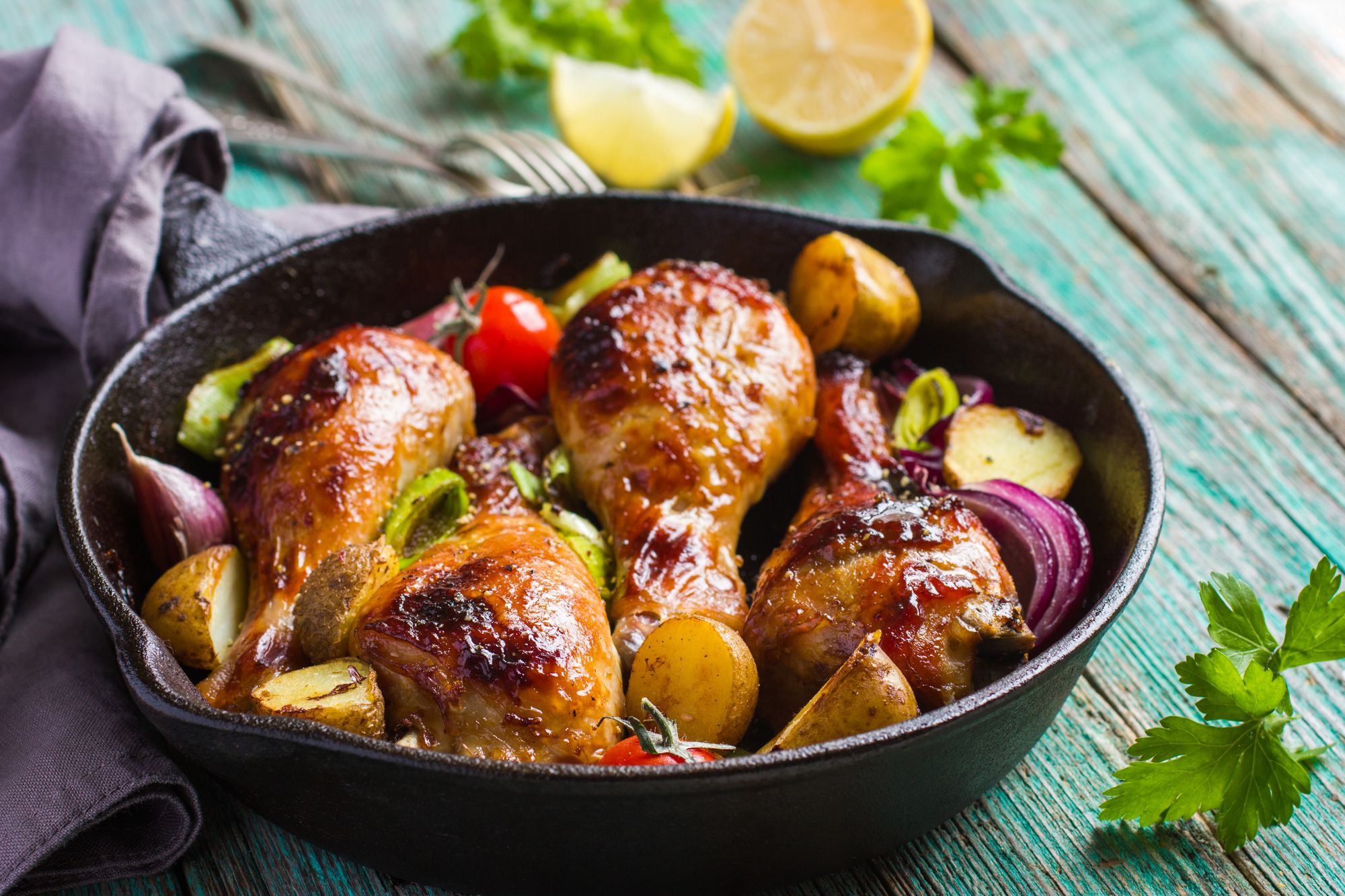 Mediterranean Chicken with Roast Vegetable Medley