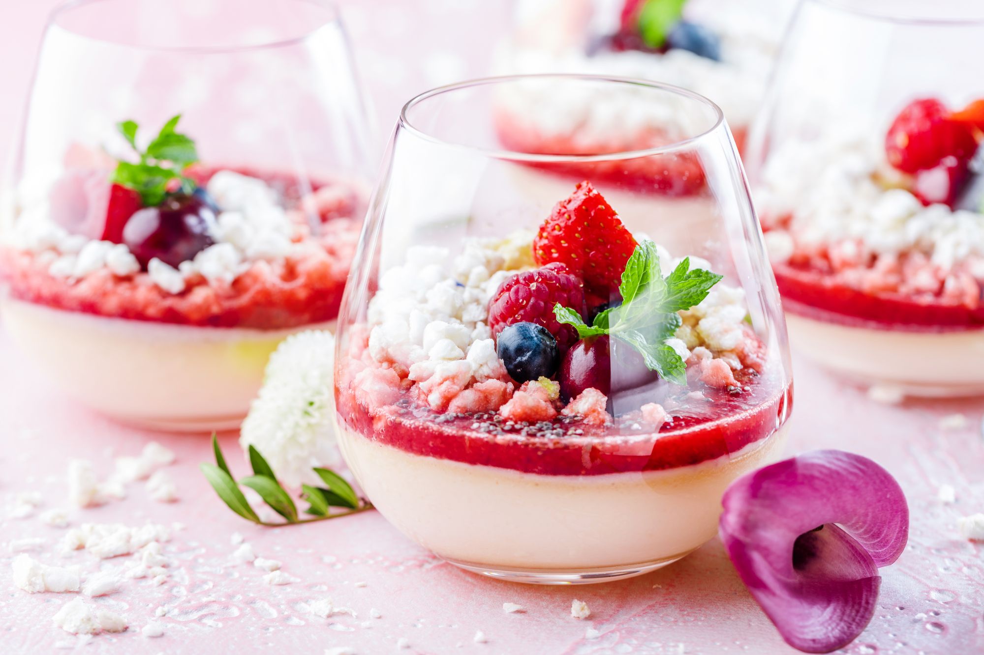 Raspberry panna Cotta