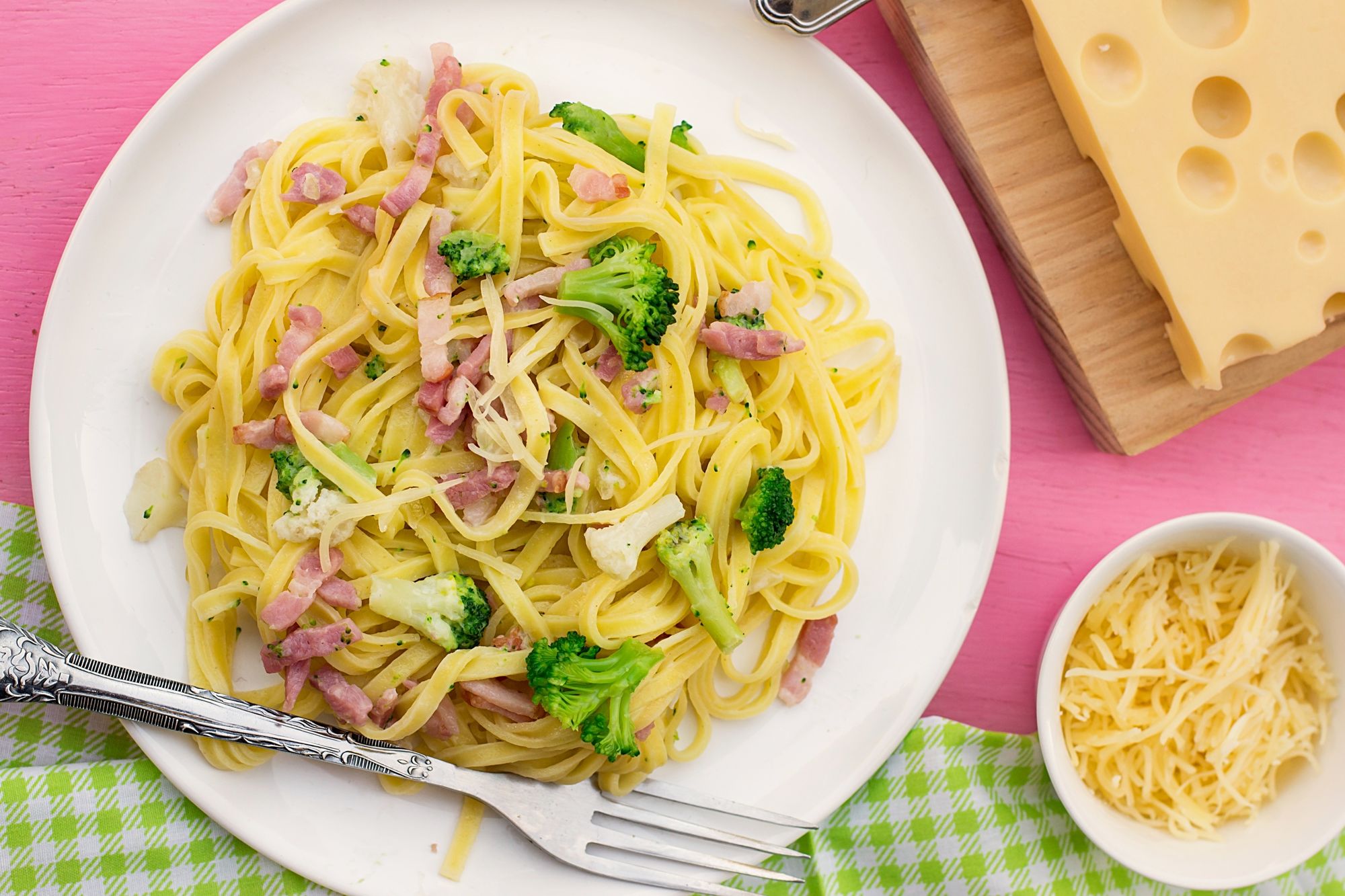 Spaghetti with Chorizo and Purple Broccoli