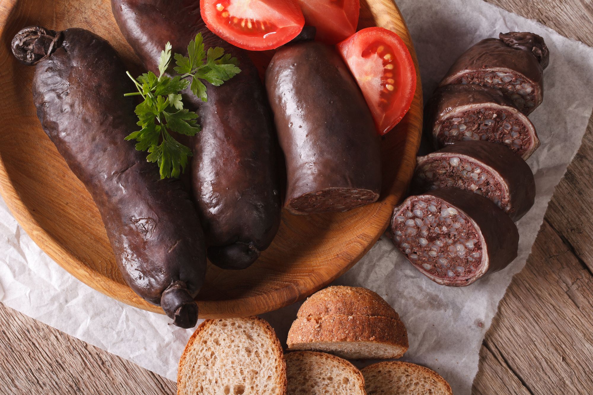 Classic Black Pudding with Onions and Tomatoes