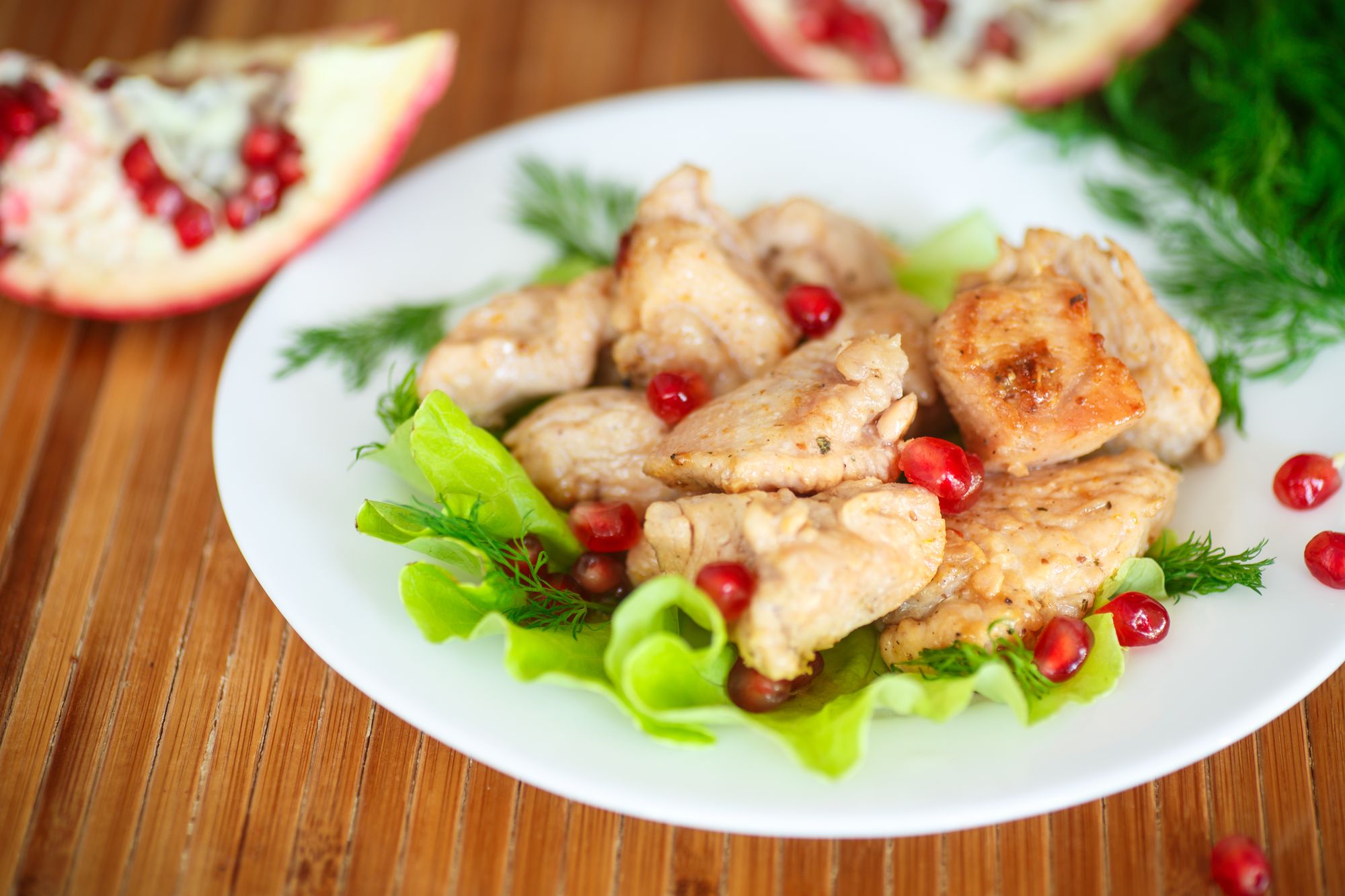 Spiced Chicken and Pomegranate Salad