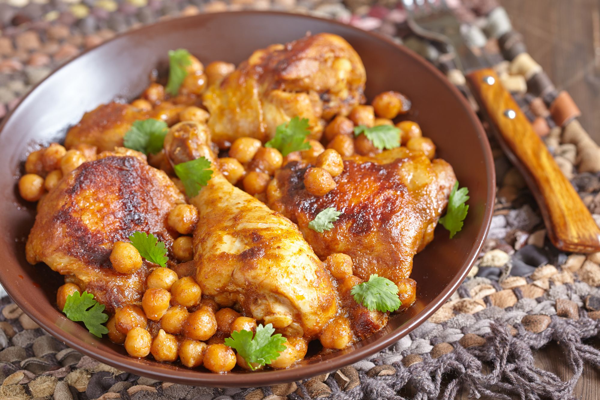 Chicken Thighs with Olives and Chickpeas
