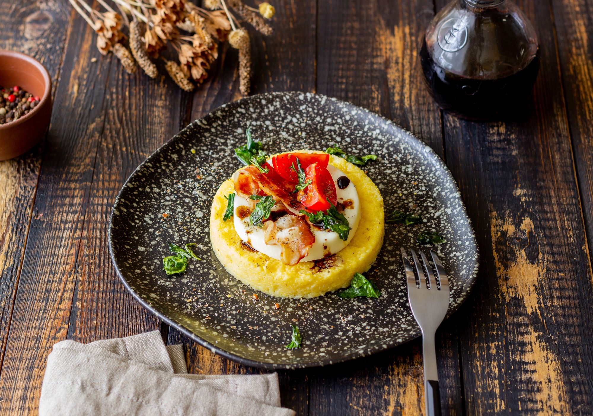 Polenta with Chilli and Bacon