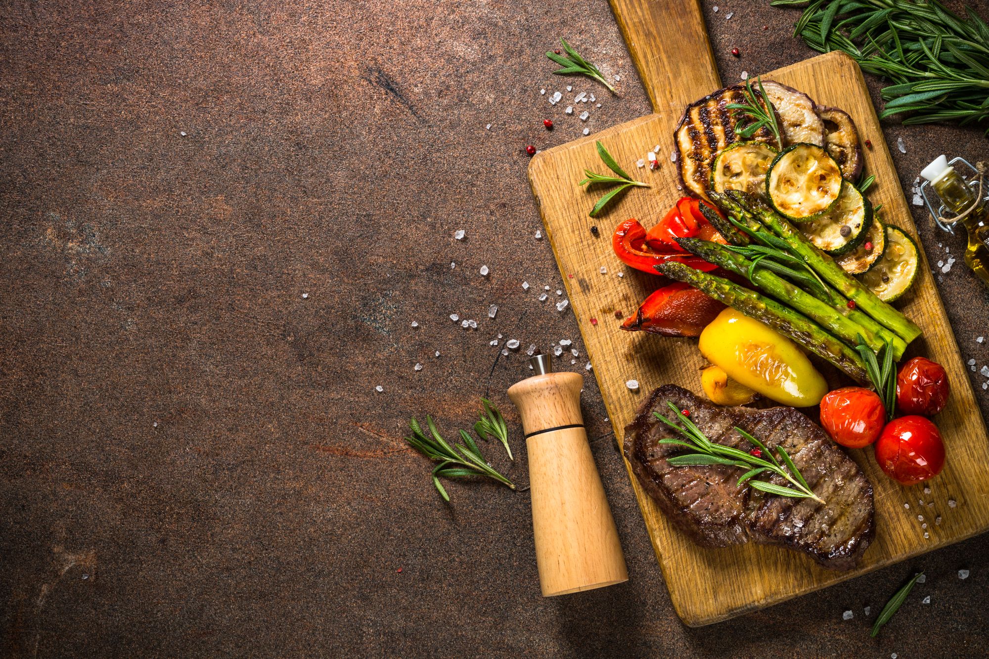 Steak with Chargrilled Vegetables and Chipotle