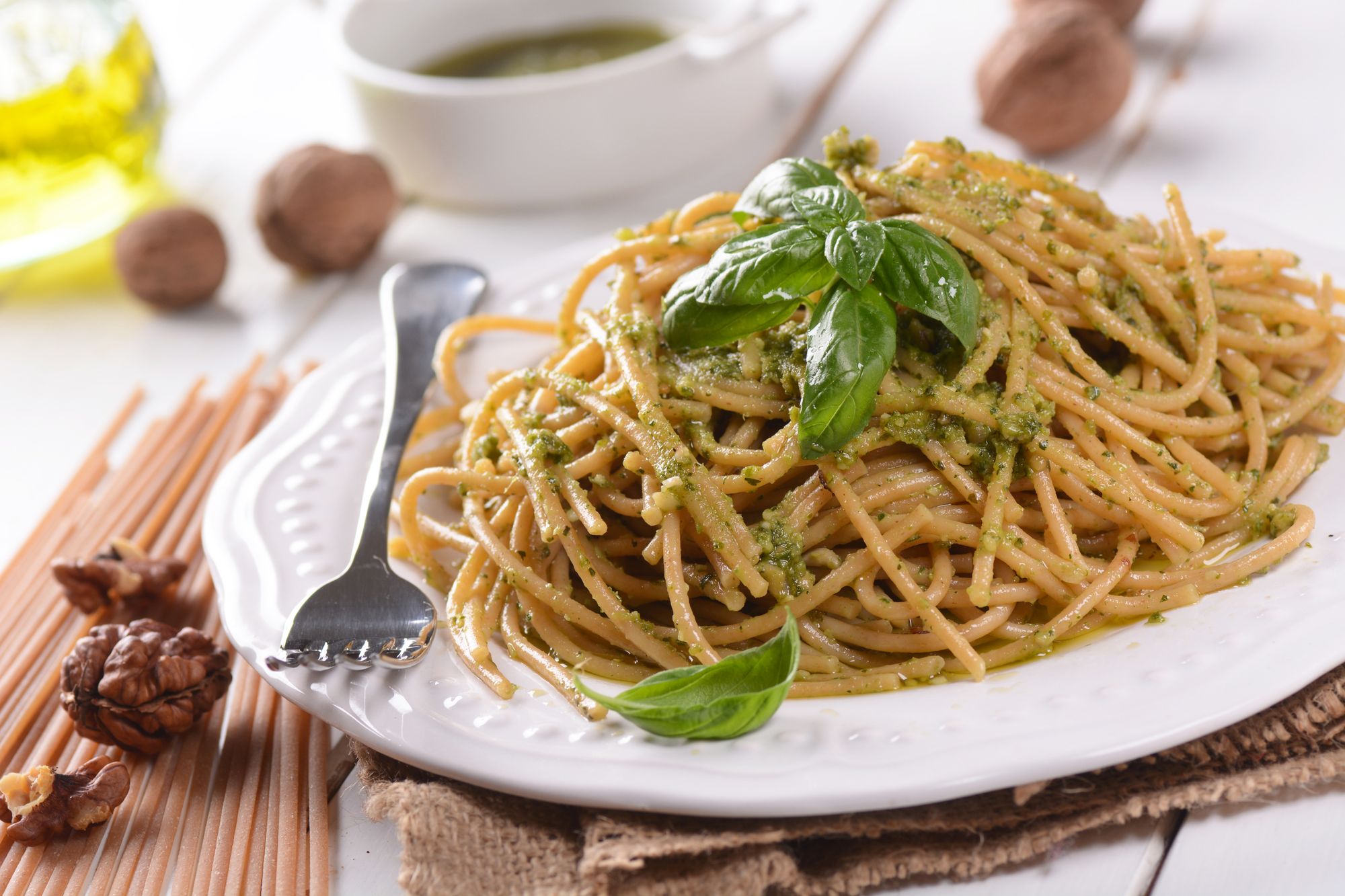 Cavolo Nero and Walnut Pesto Pasta