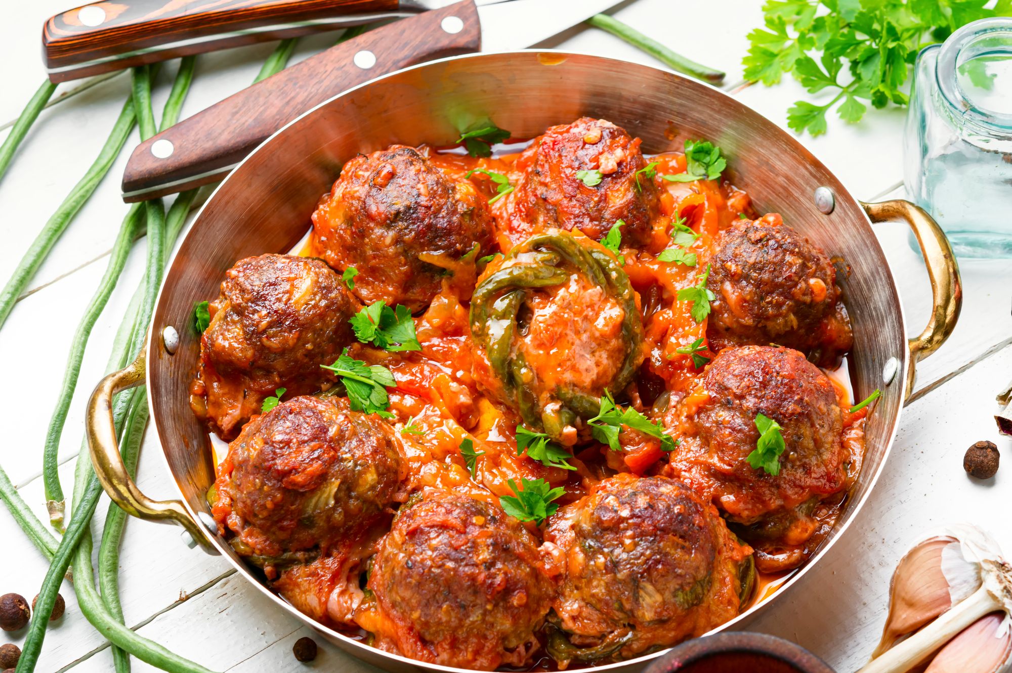 Spiced Meatballs with Chilli Beans