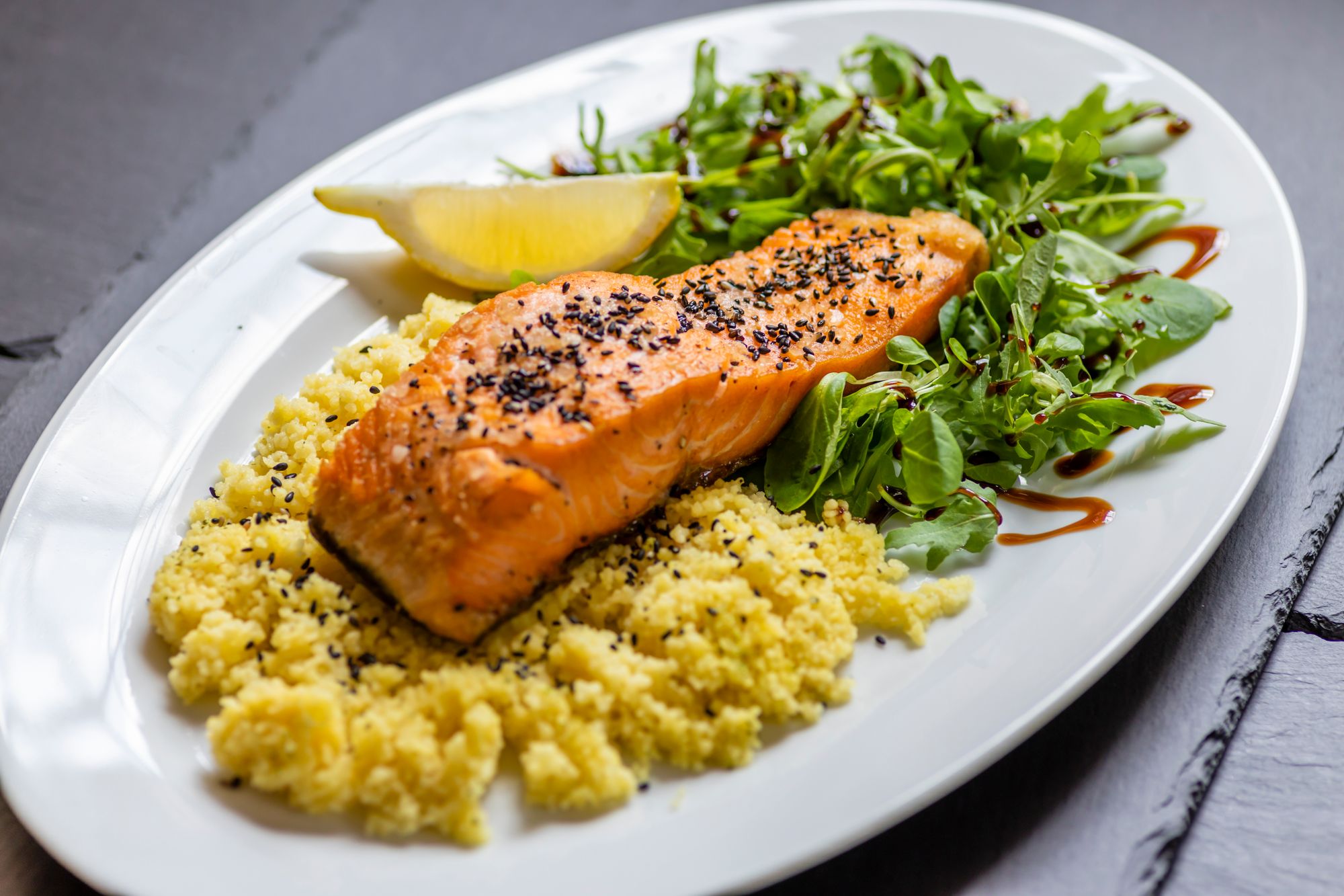 Hot Smoked Salmon with Lemon and Herb Couscous