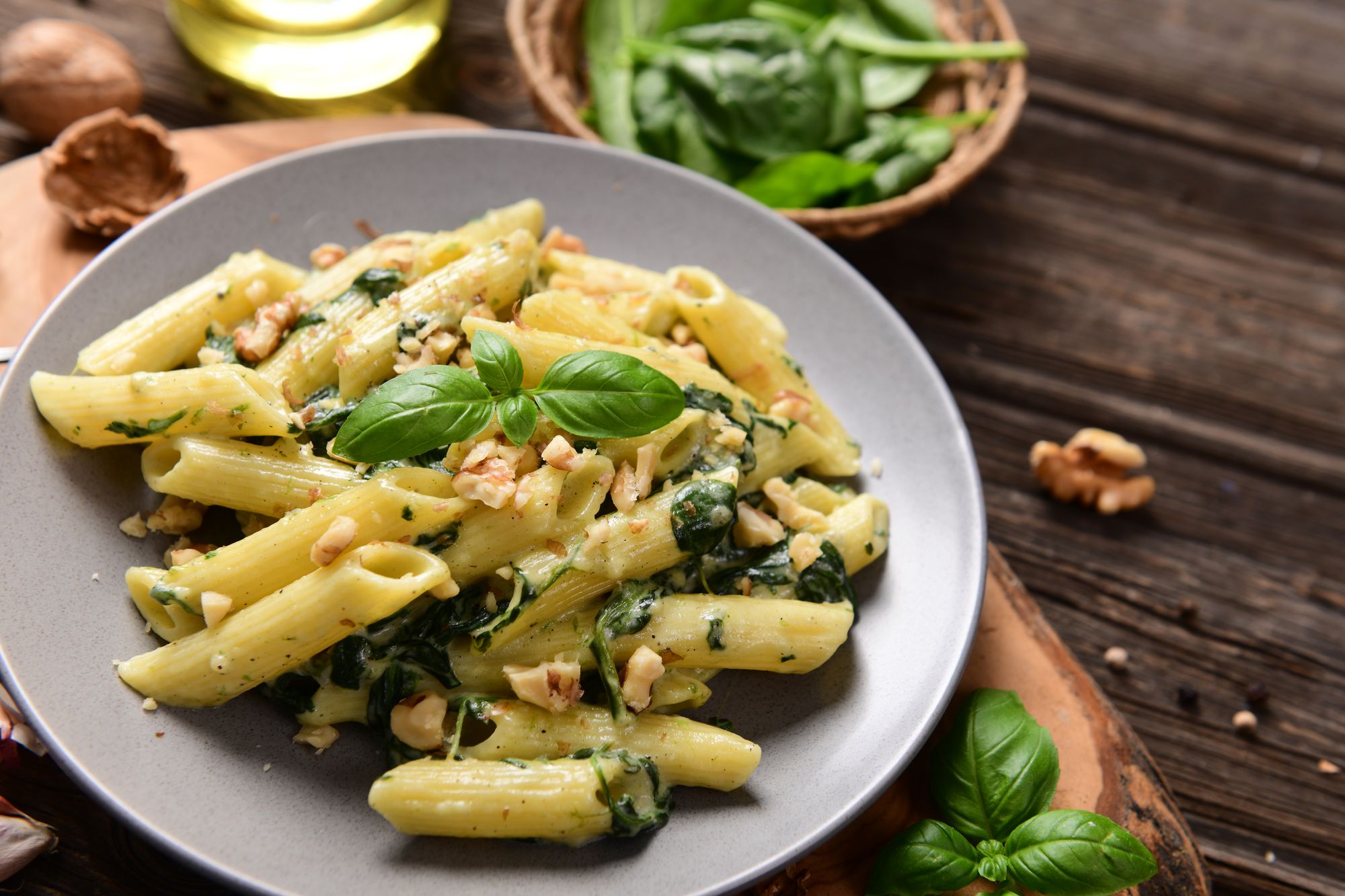 Penne with Leek, Spinach and Ricotta