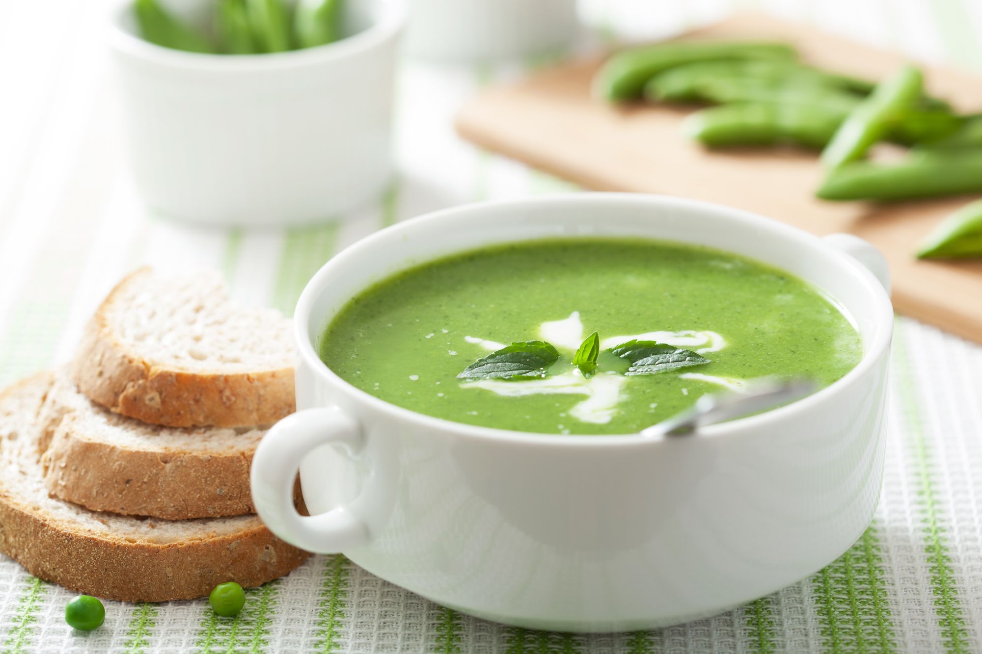 Easiest Ever Pea, Mint and Goat’s Cheese Soup