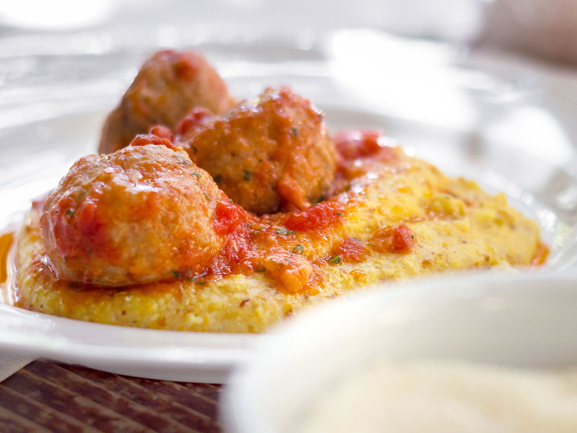 Meatballs with Stilton Polenta