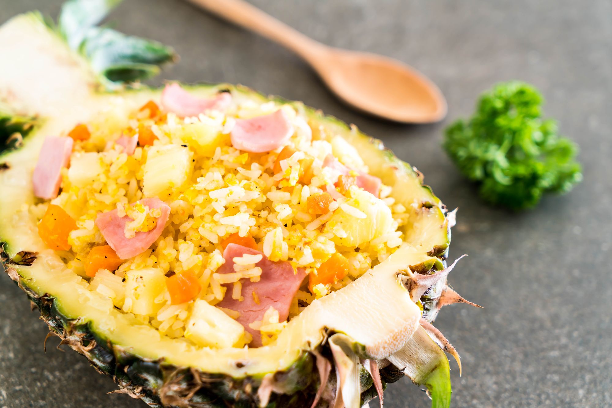 Fried Rice with Ham and Pineapple