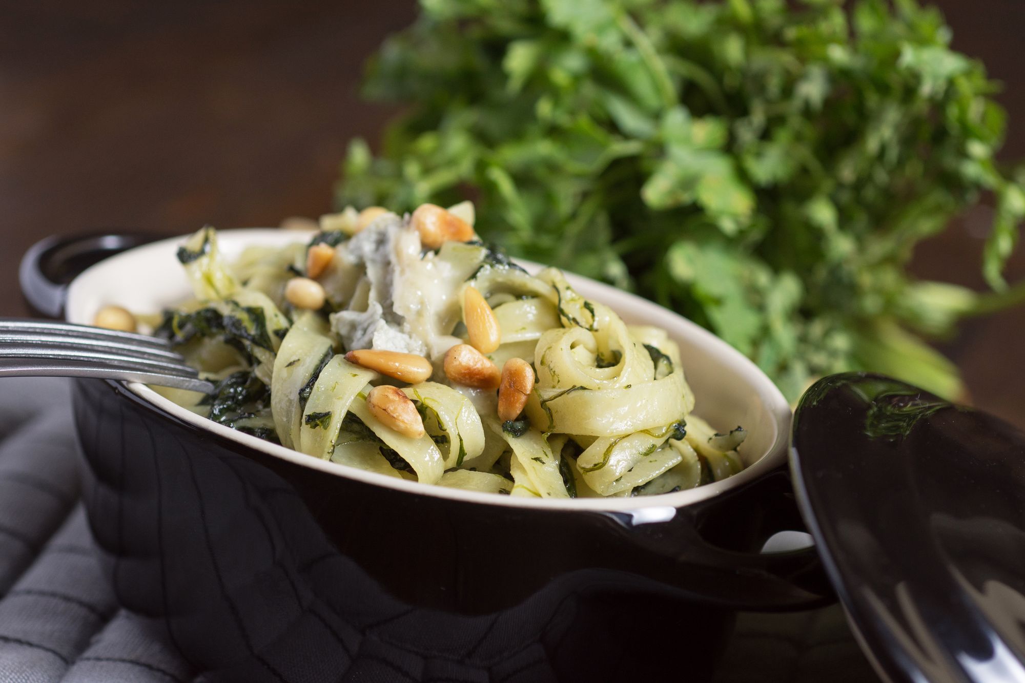 Leek, Blue Cheese and Walnut Spaghetti