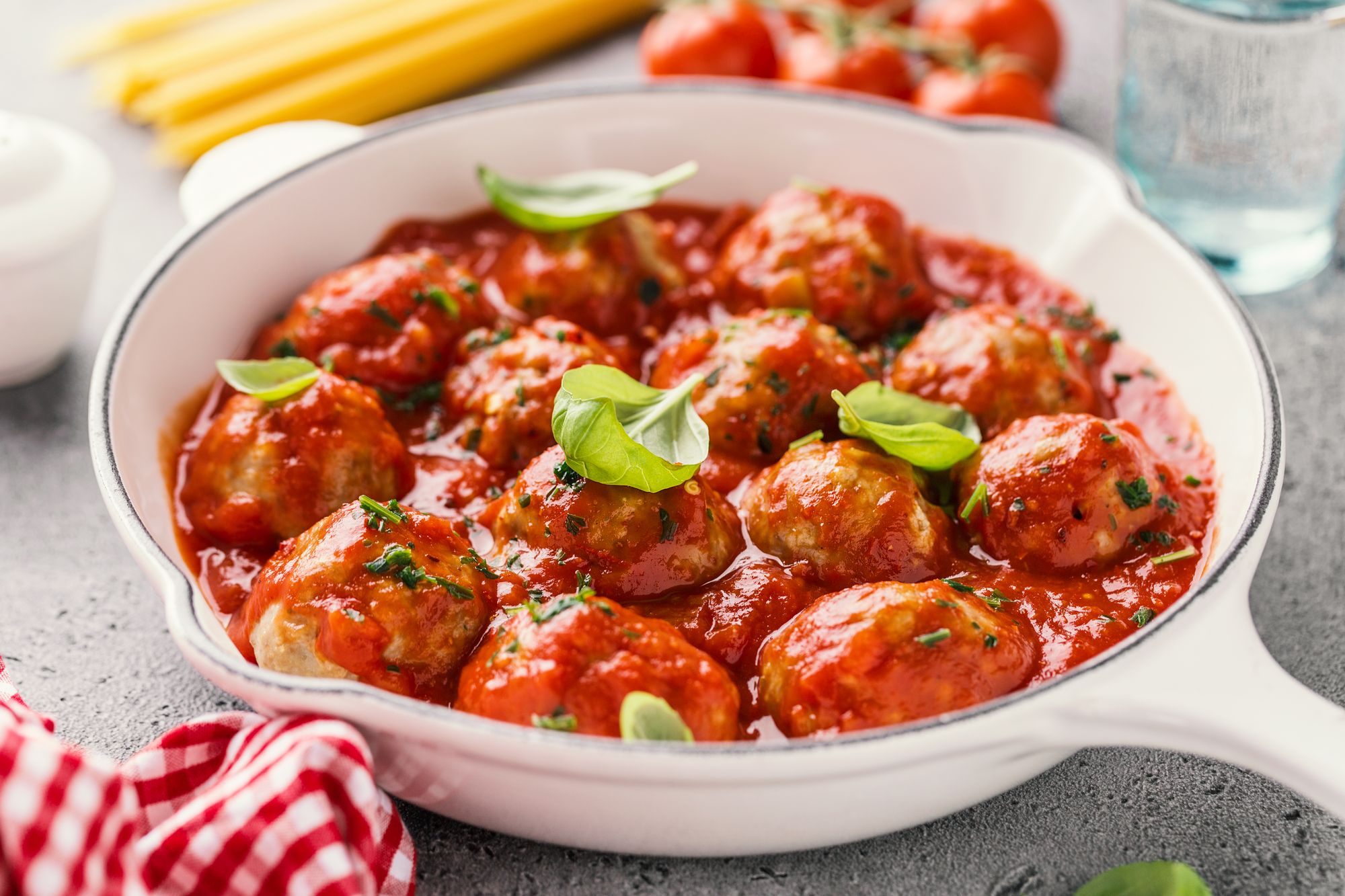 Italian Meatball and Tomato Traybake