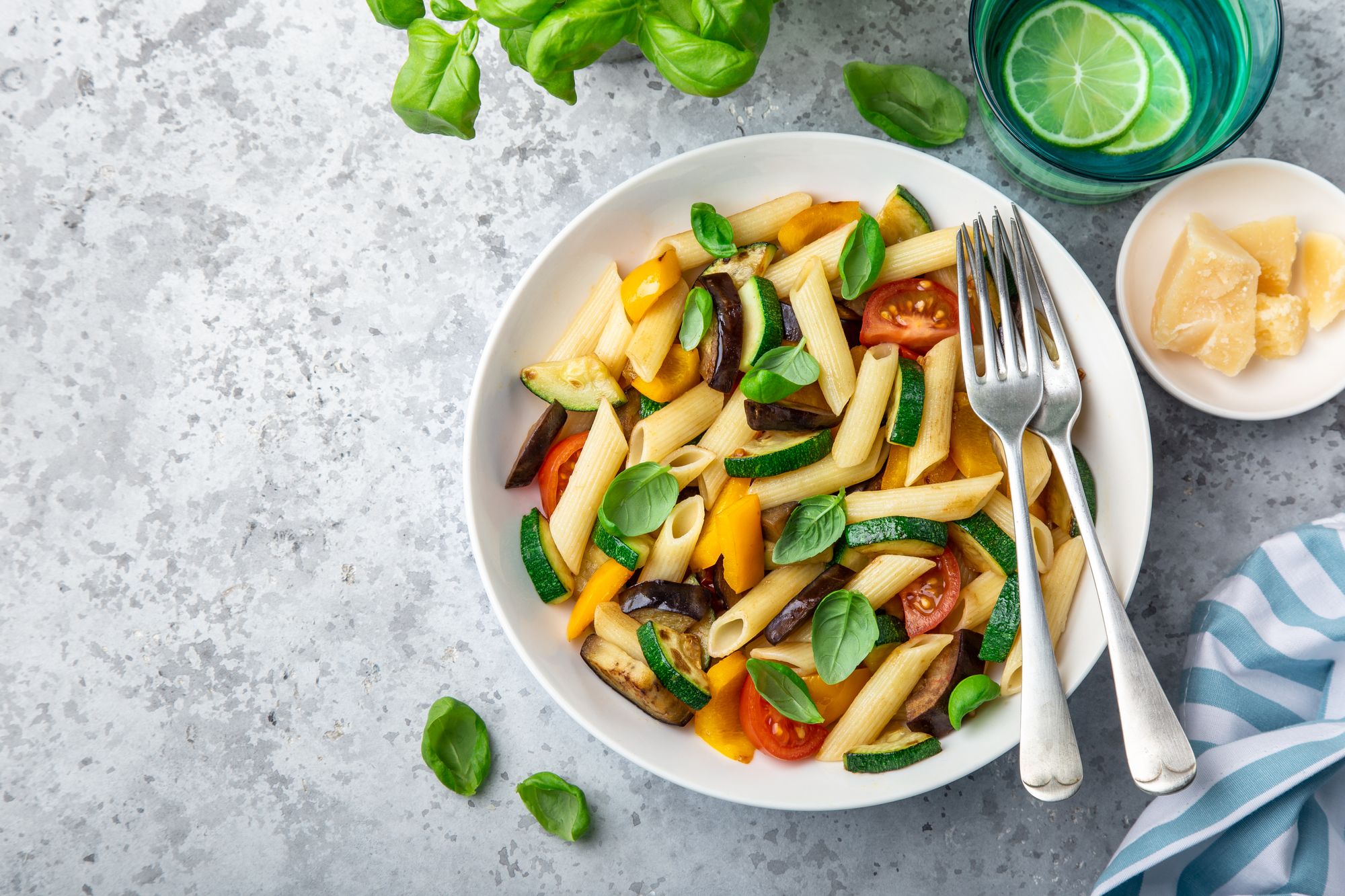 Courgette Pasta with Ricotta and Herbs