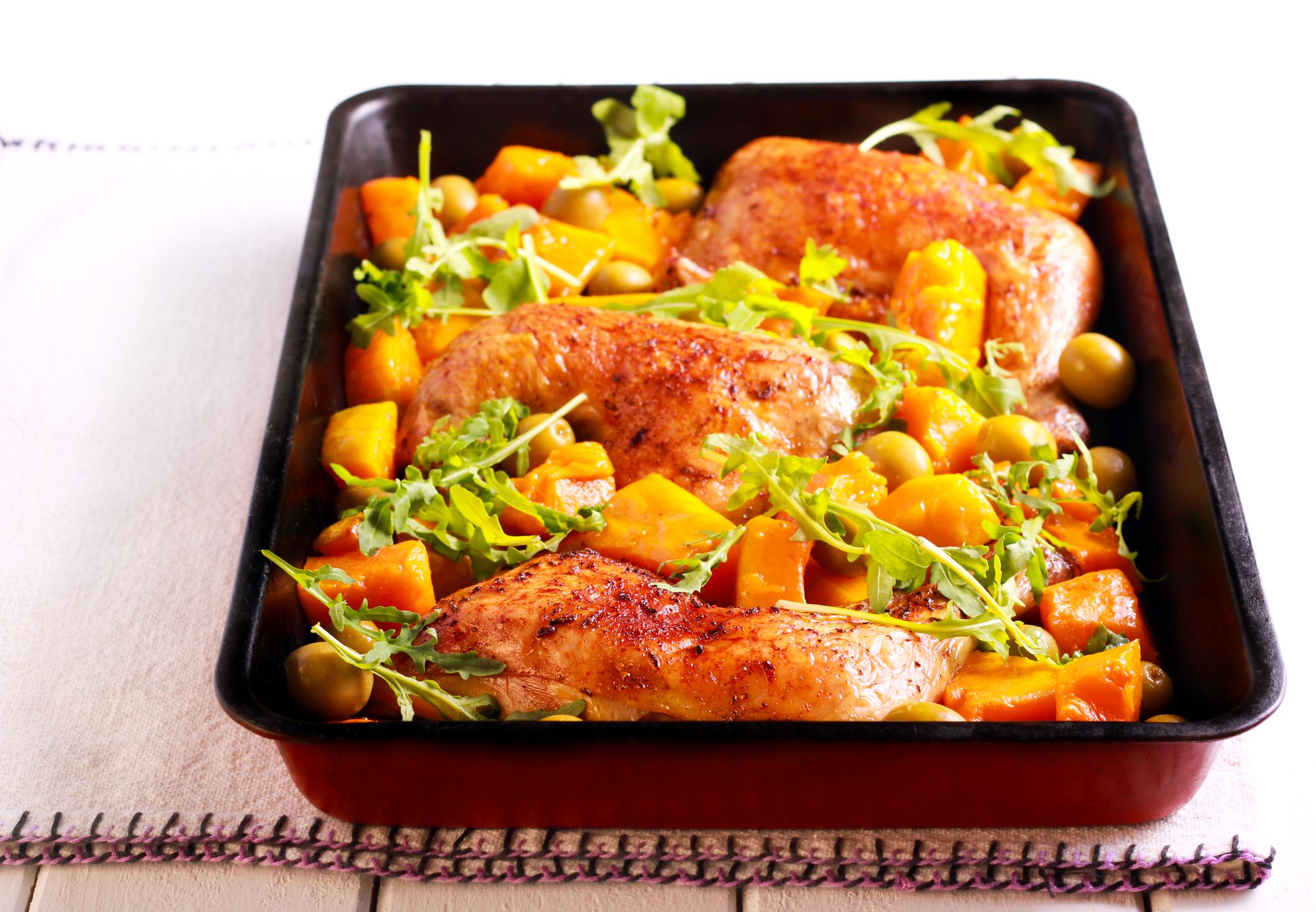 Chicken Legs with Squash, Sage and Walnuts