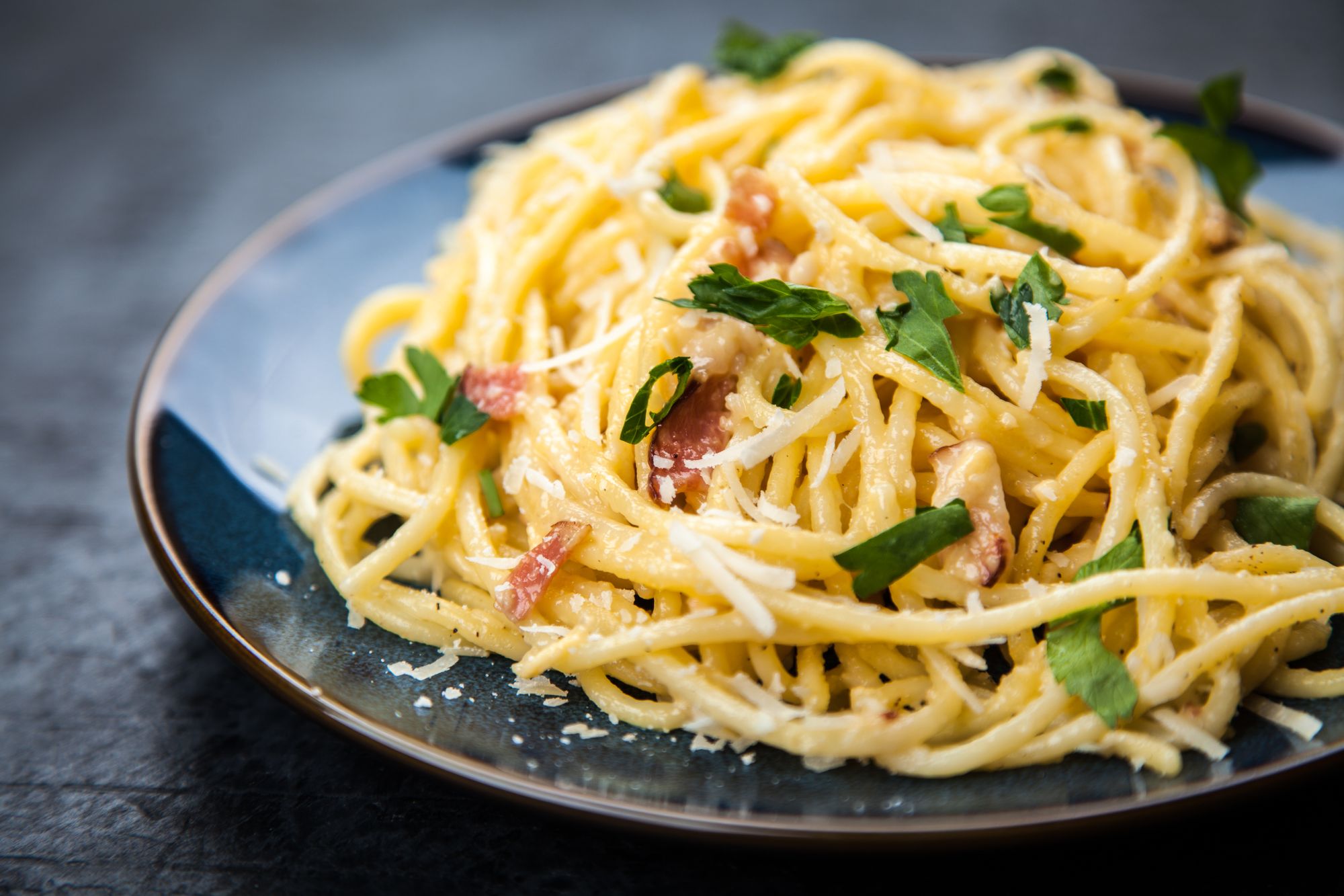Spring Onion and Bacon Linguine