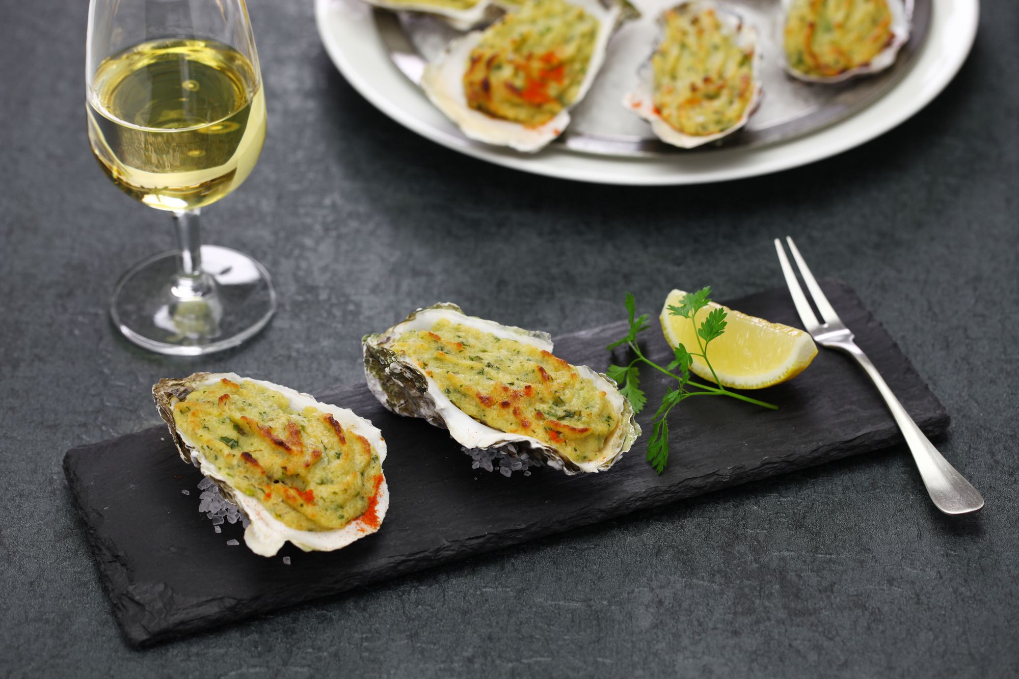 Grilled Oysters with Parmesan and Pét Nat