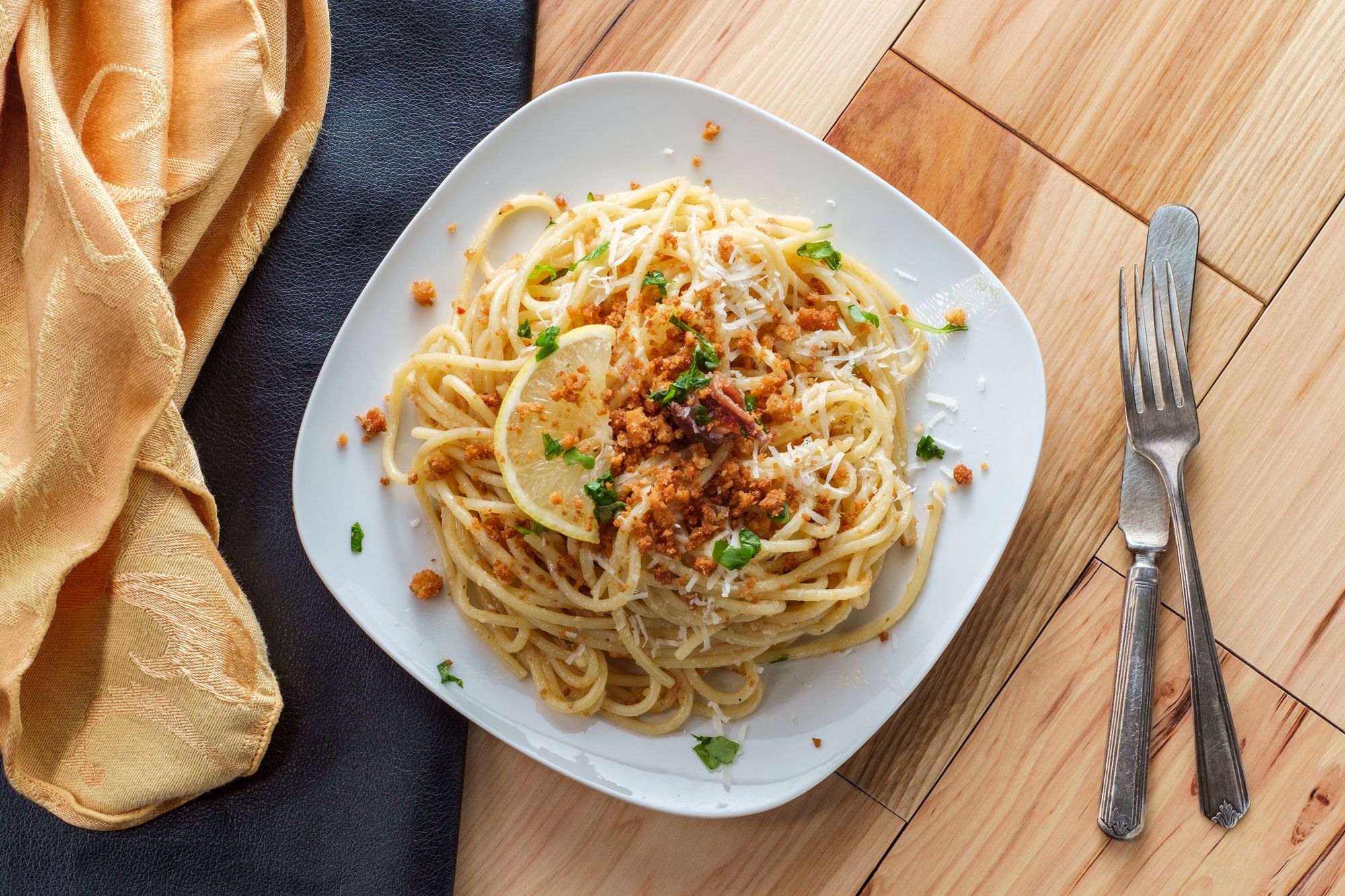 Amalfi Spaghetti with Lemon and Anchovies