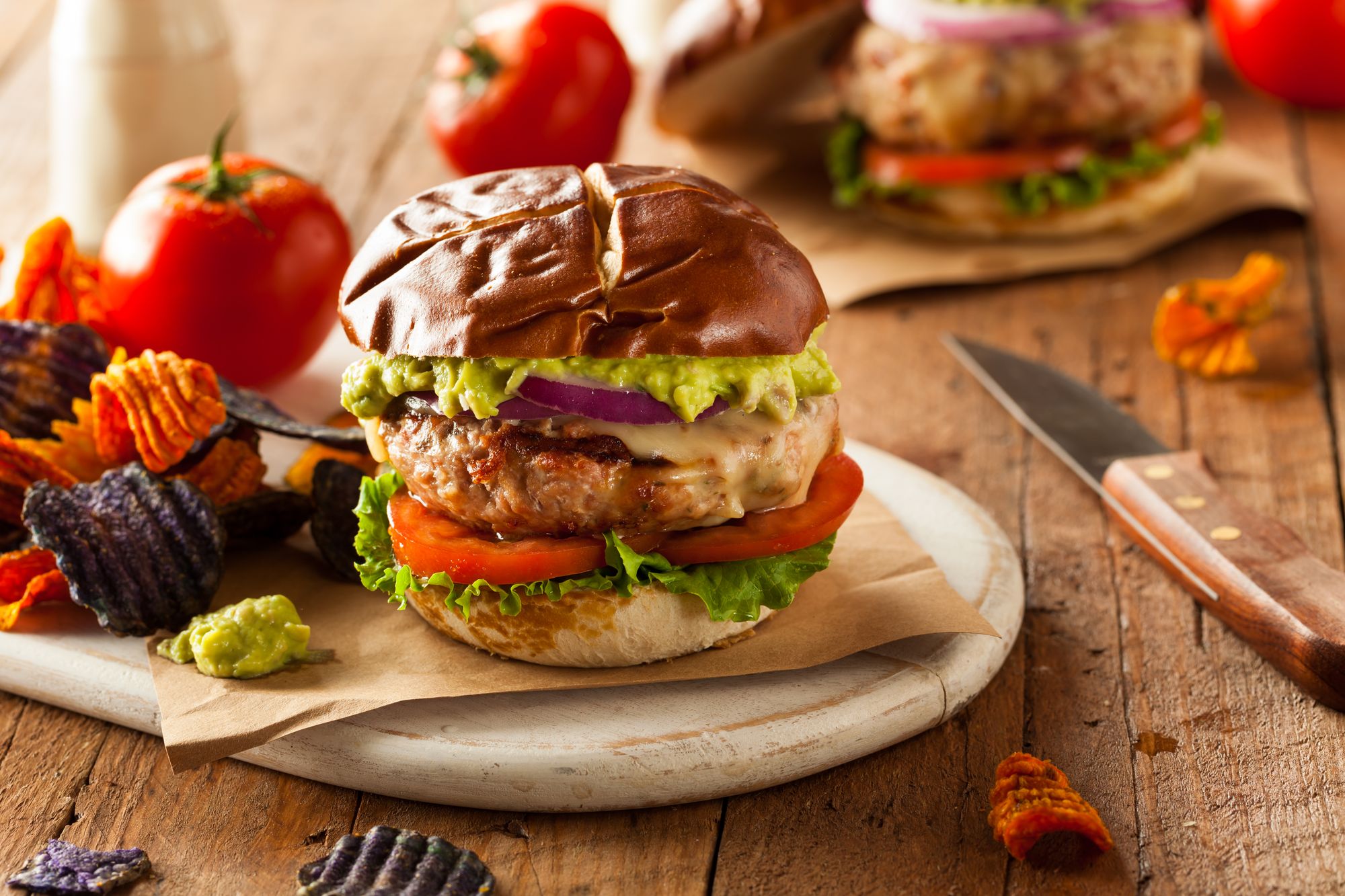Turkey, Peppers and Hummus Burgers
