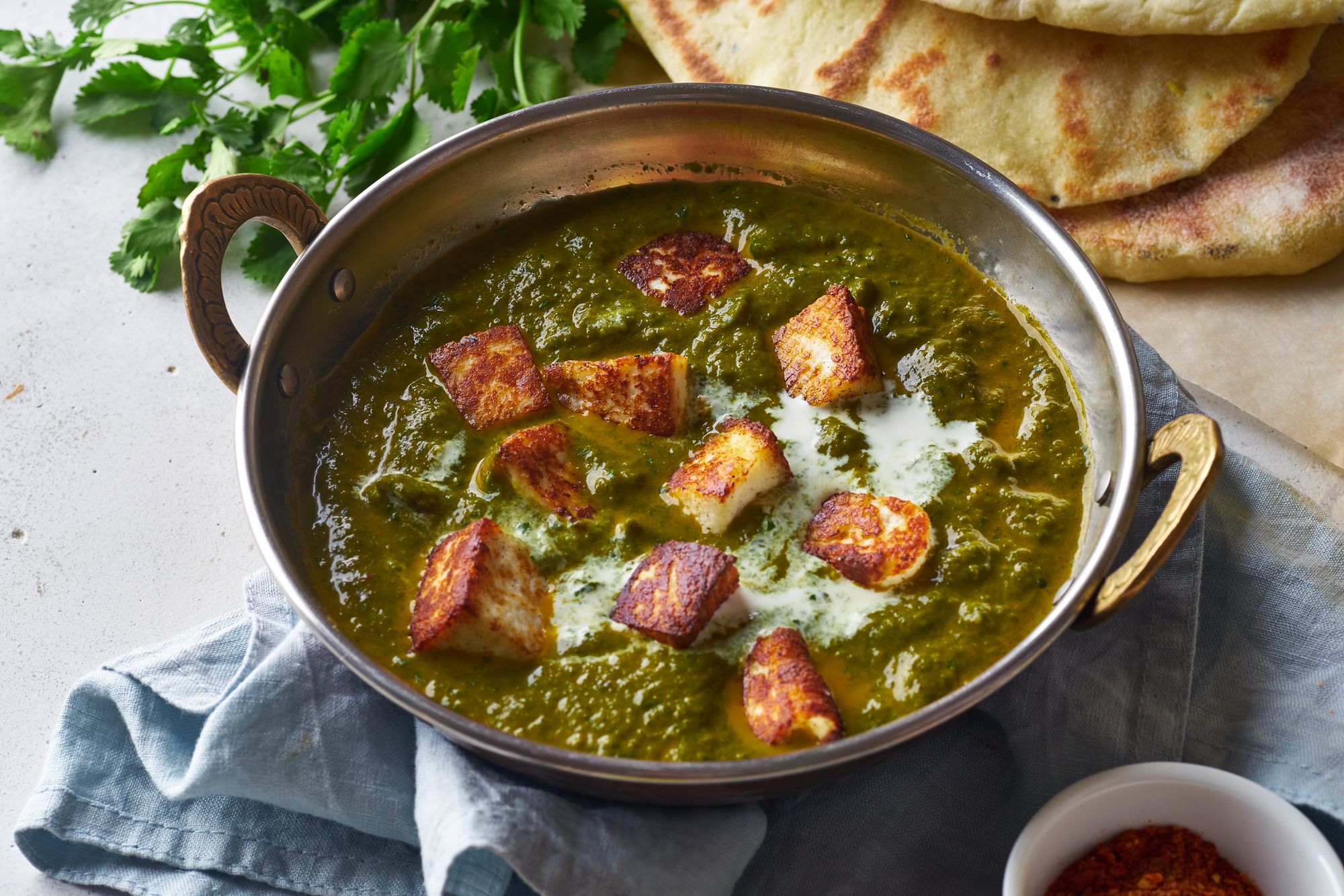 Crispy Paneer, Spinach and Coconut Curry