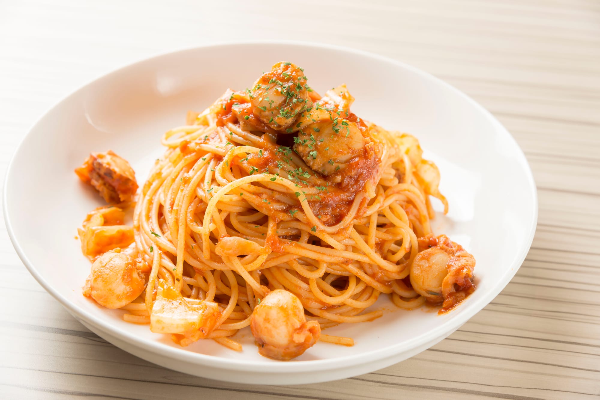 Scallop and Capsicum Spaghetti