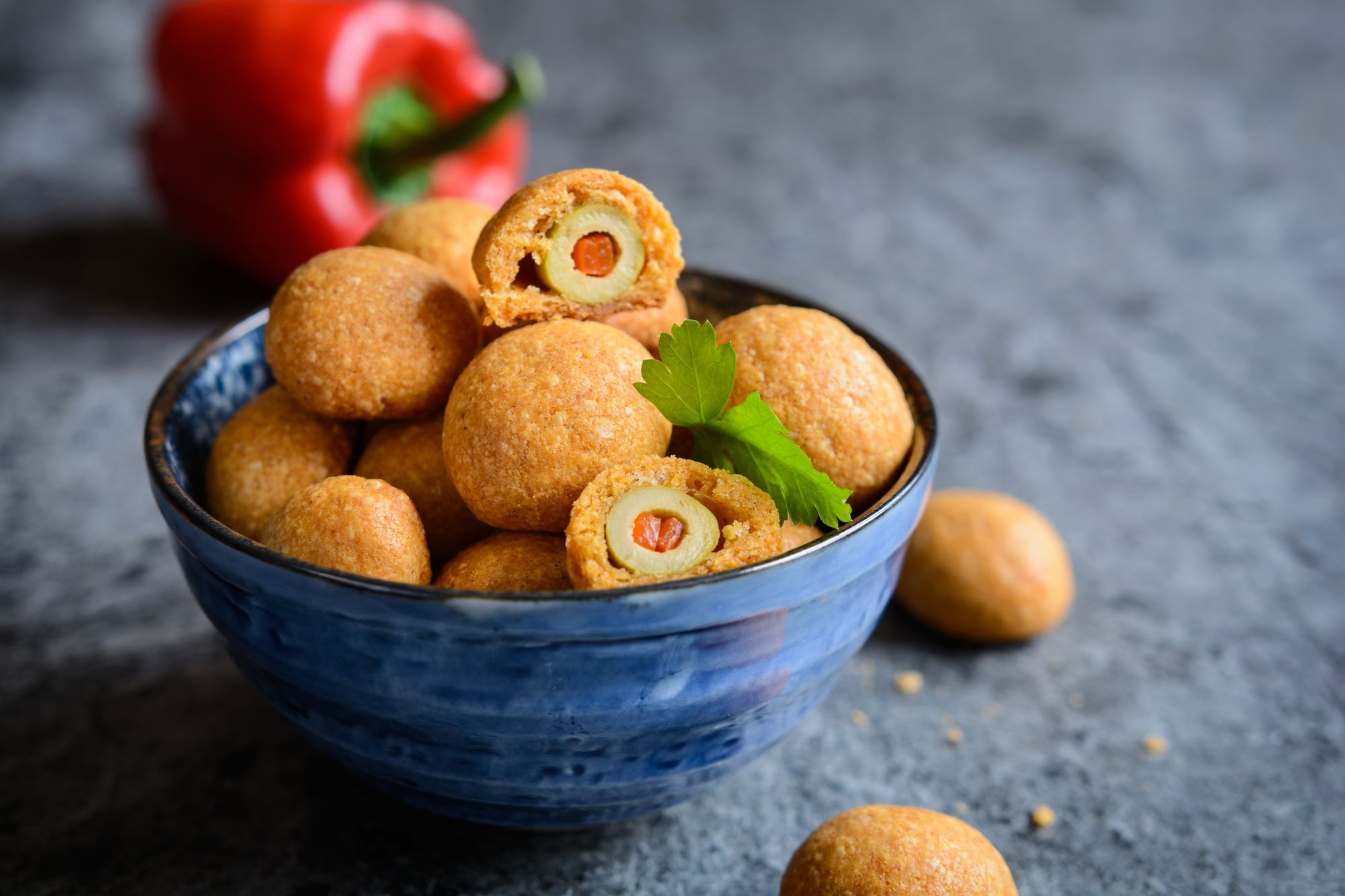 Deep-Fried Olive Canapes