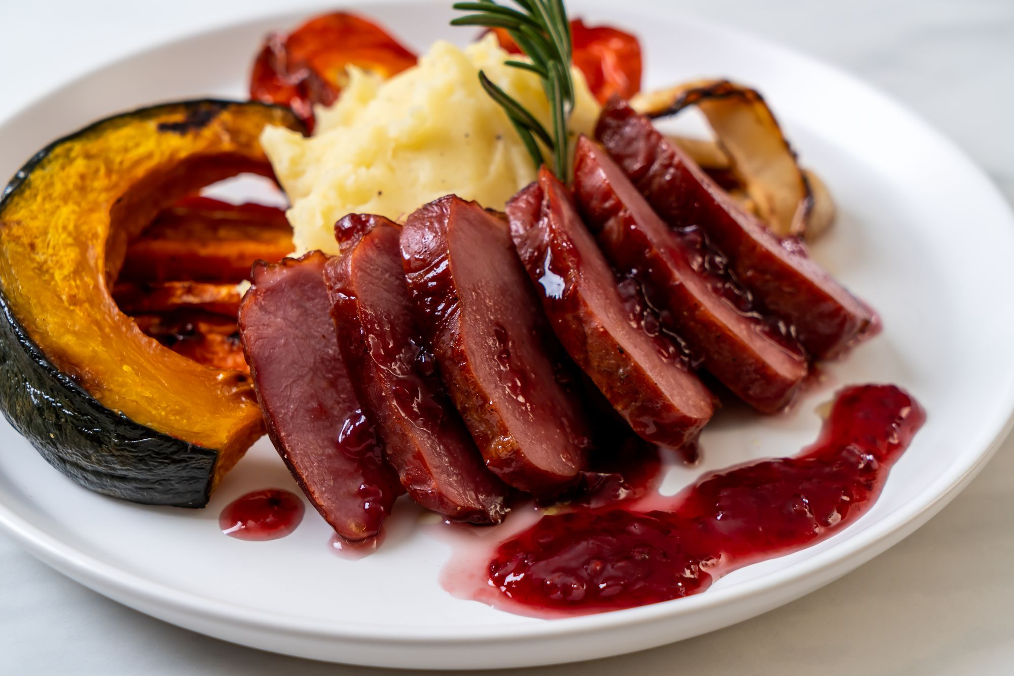 Duck Breast with Squash and Beetroot