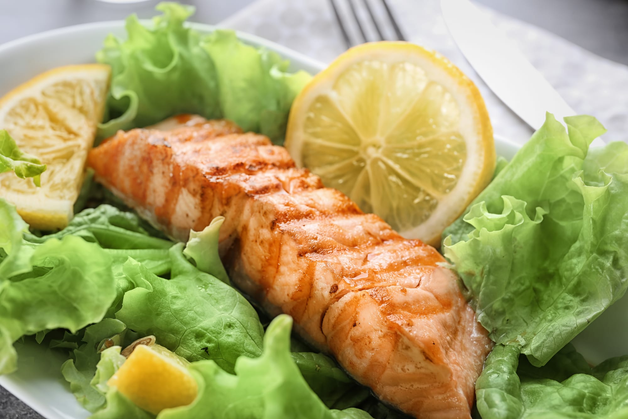 Warm Salmon Salad with Lemon and Herb Dressing