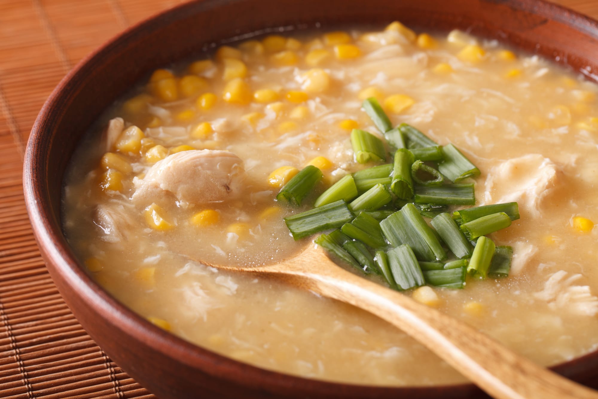 Sesame Chicken and Sweetcorn Soup