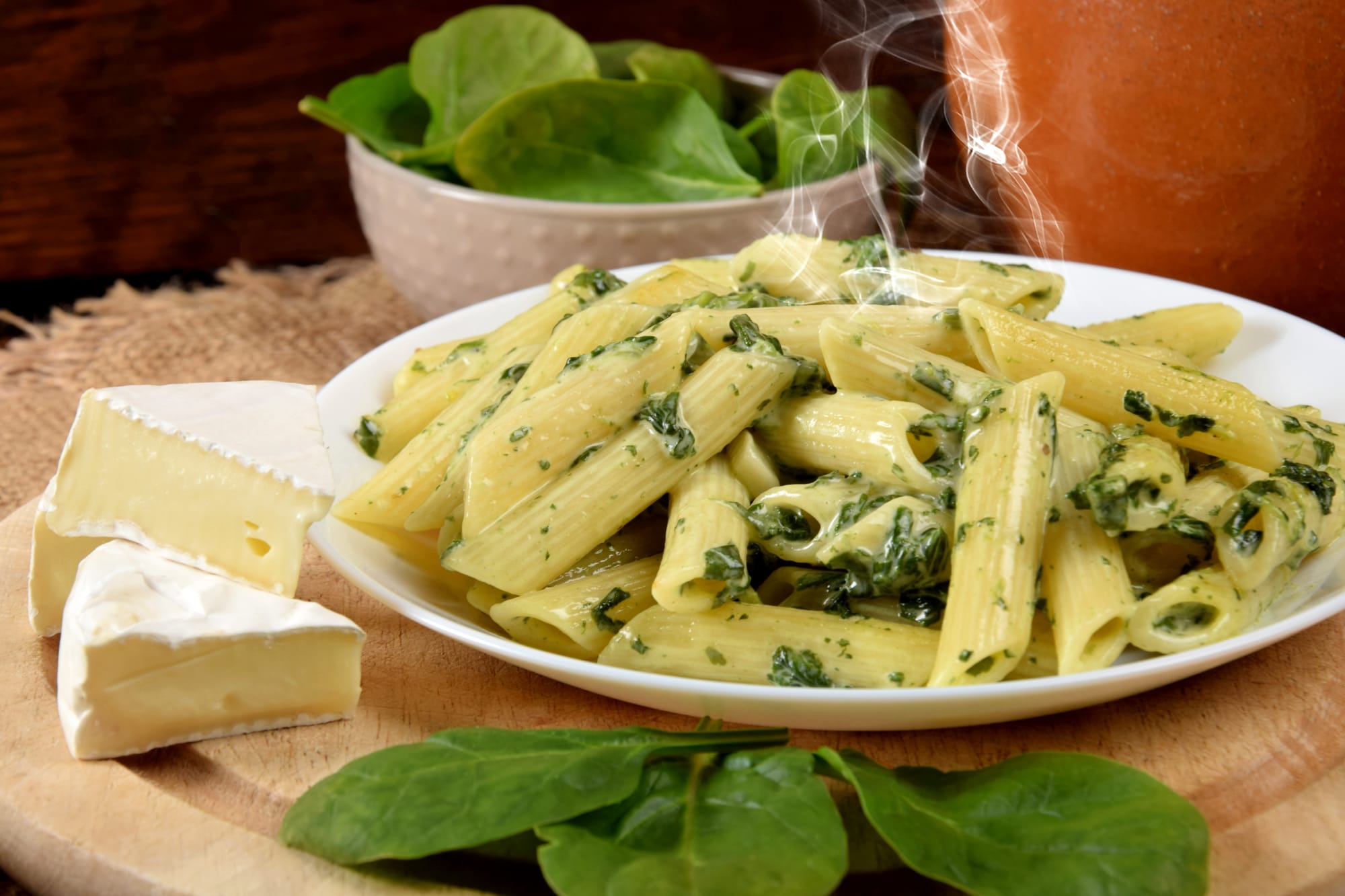 Spinach and Goat’s Cheese Penne