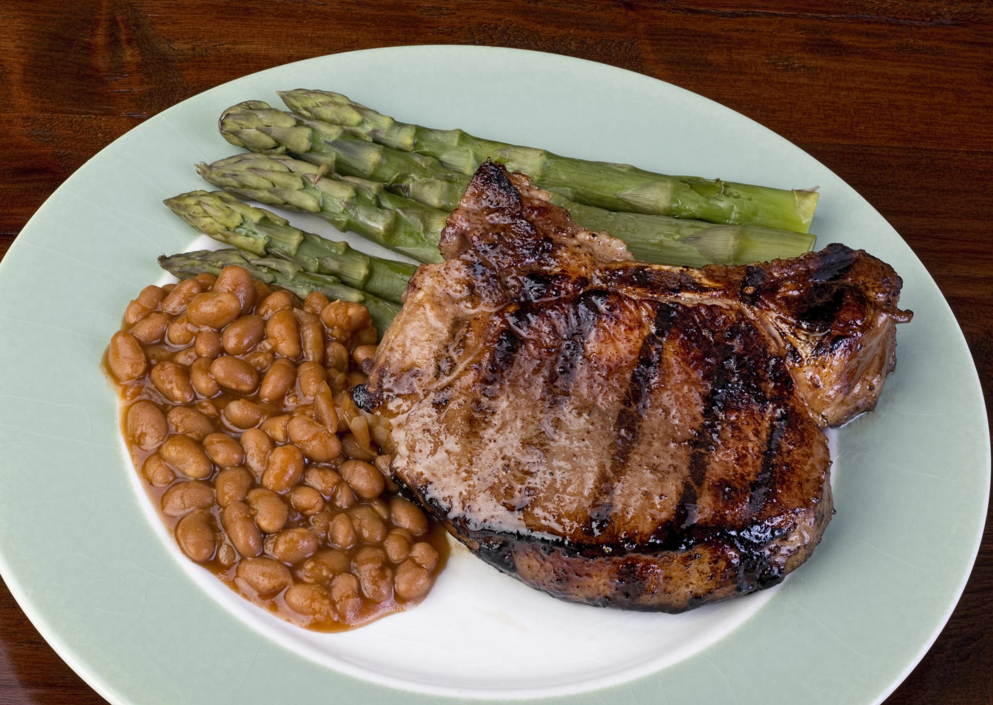 Pork Chop with Sweet and Sour Beans