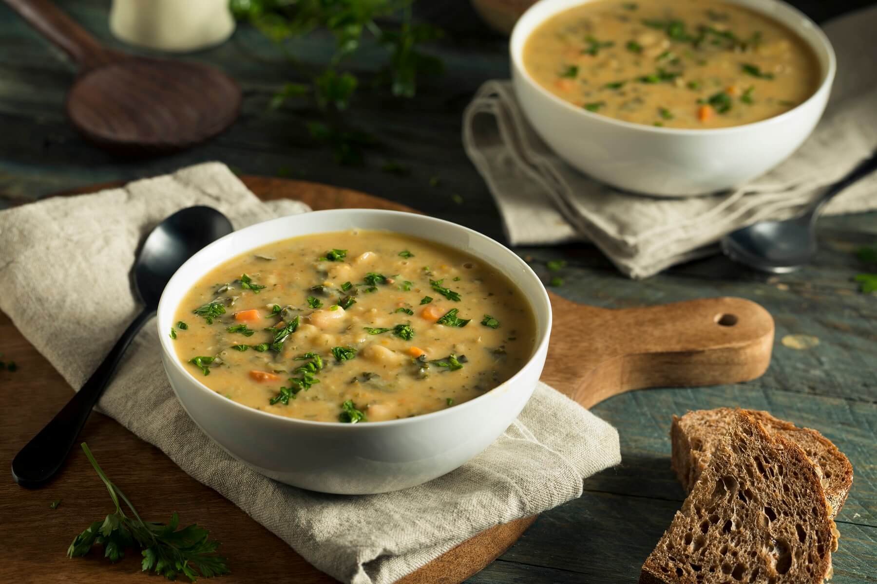 Almond, Cannellini Bean and Garlic Soup