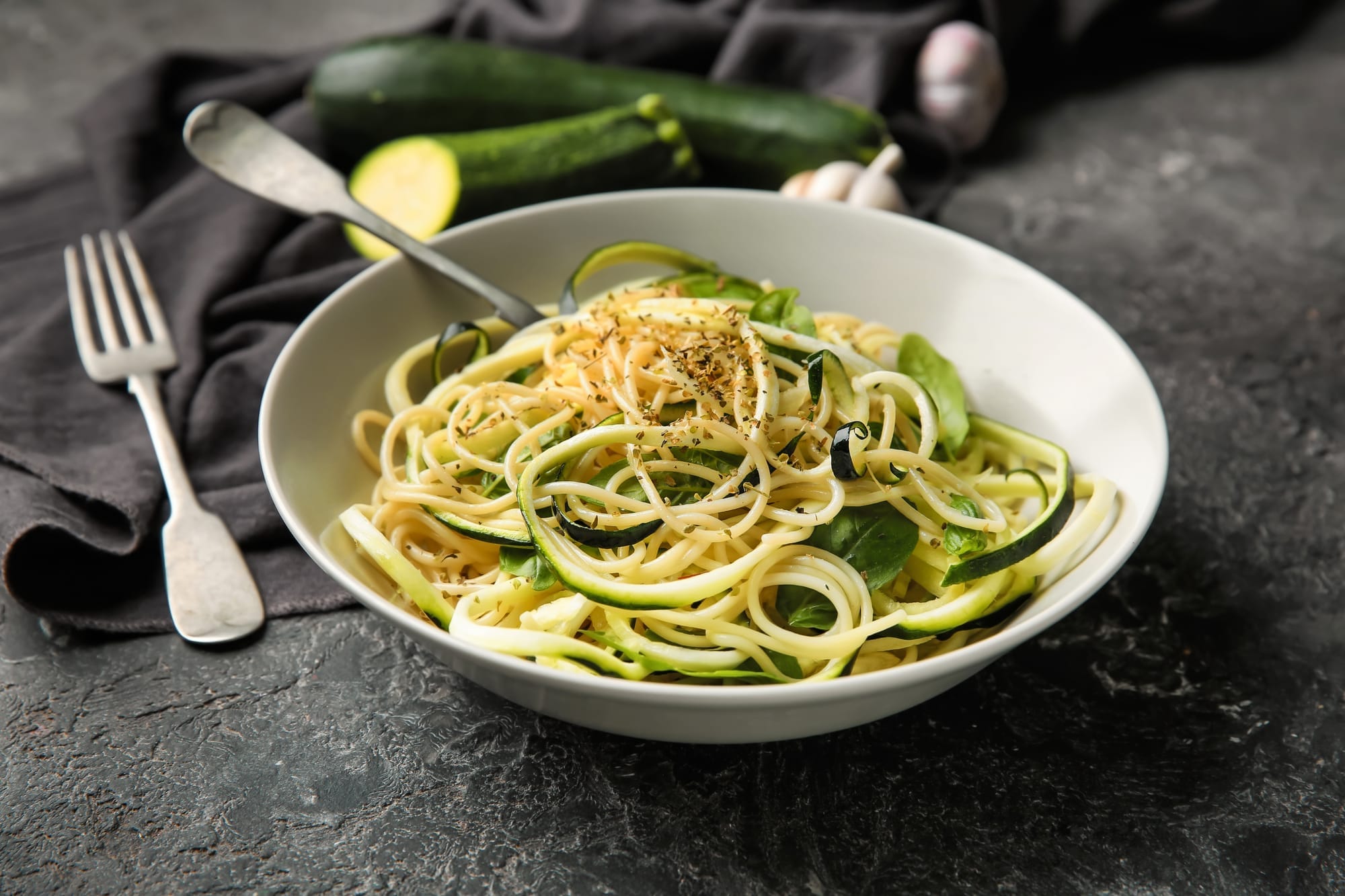 Lemon, Caper and Courgette Linguine