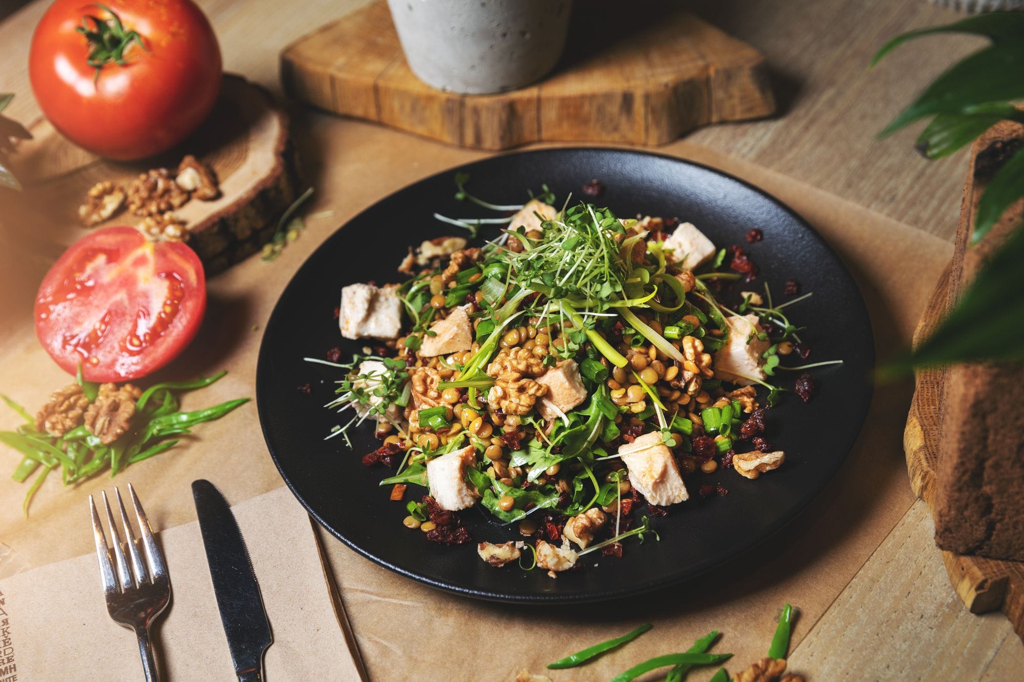 Chicken, Lemon and Feta Lentils