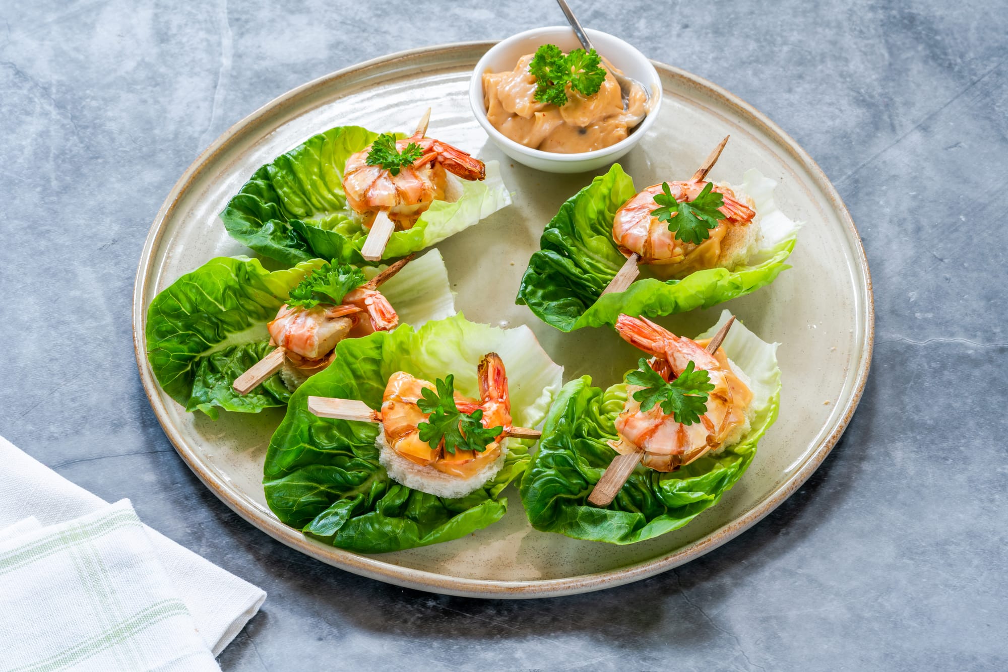 Danish-Style Prawn Lettuce Cups