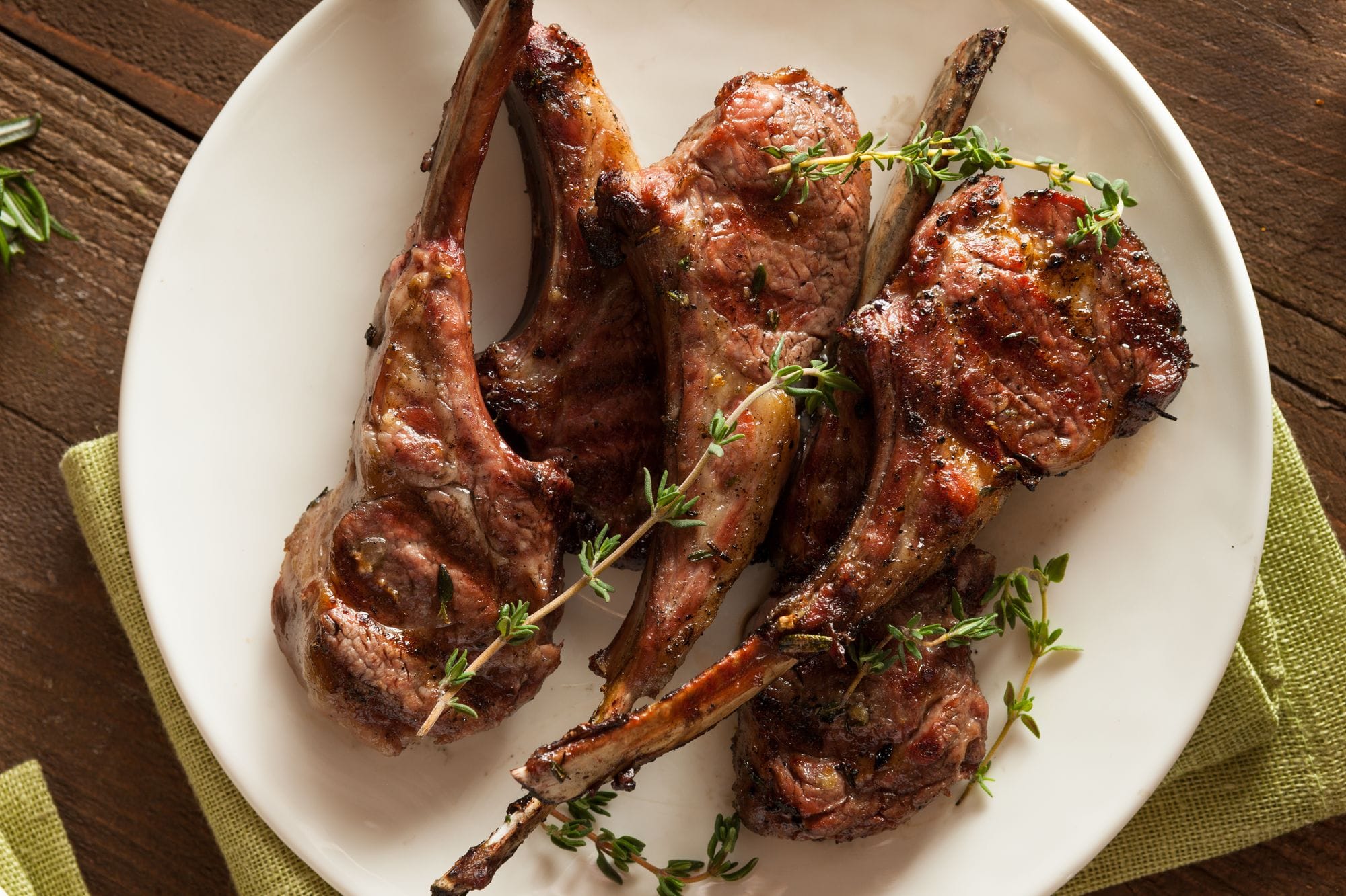 Rosemary Lamb Chops with Beans