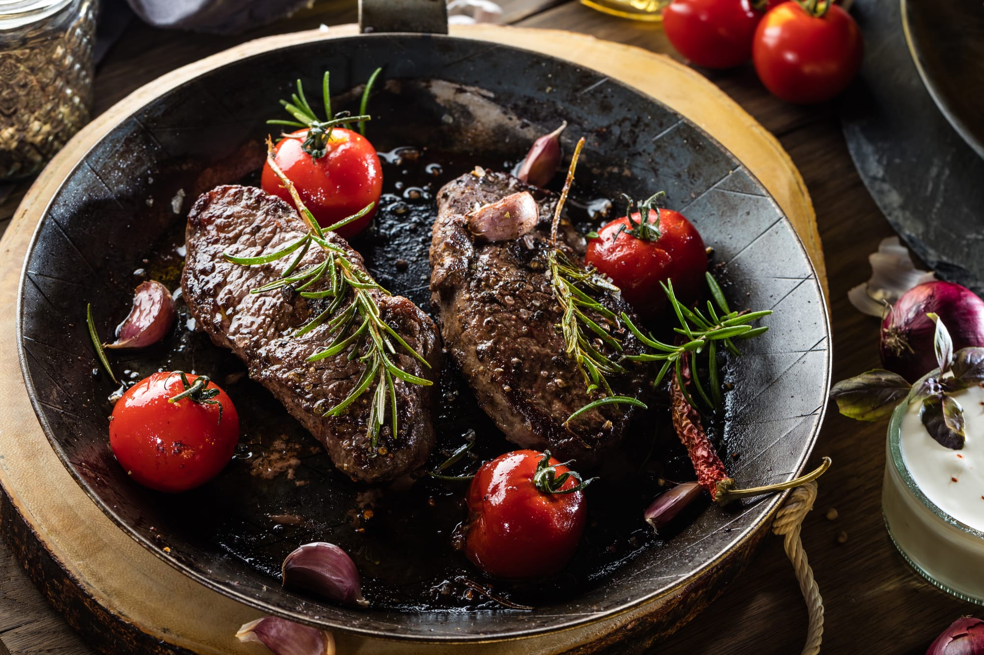 Sizzling Steaks with Olive Butter